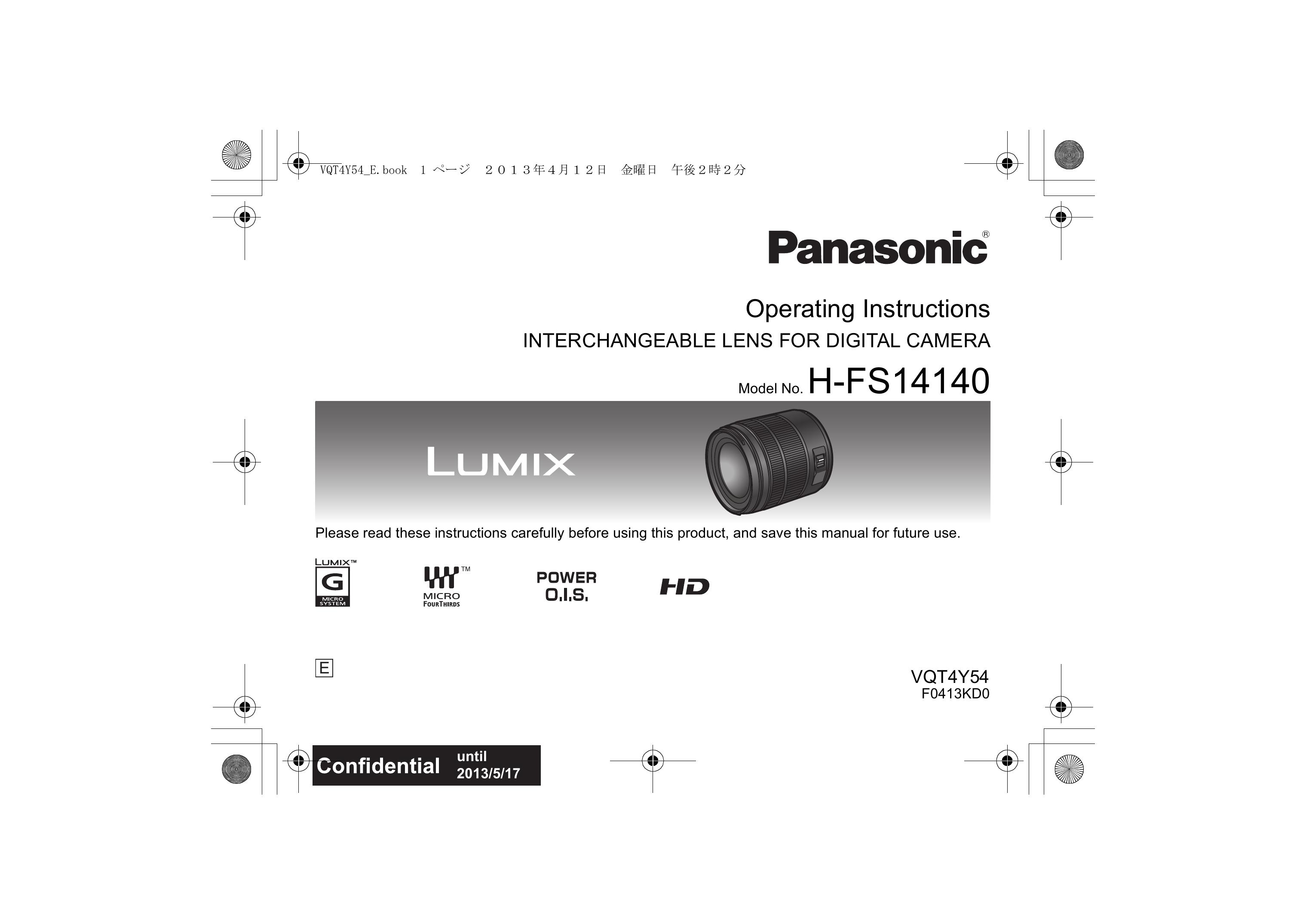 Panasonic H-FS14140 Camera Lens User Manual