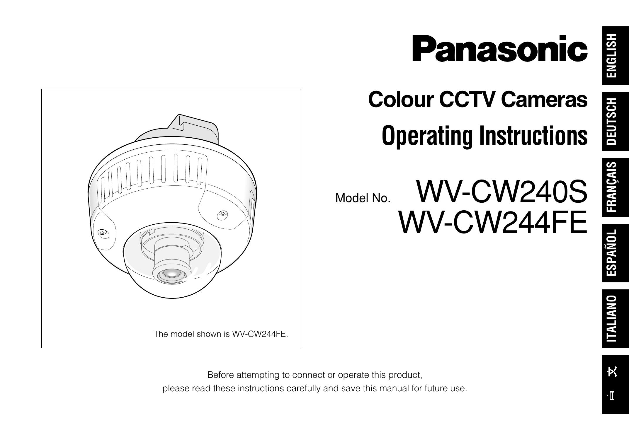 Panasonic WV-CW240S Camera Lens User Manual