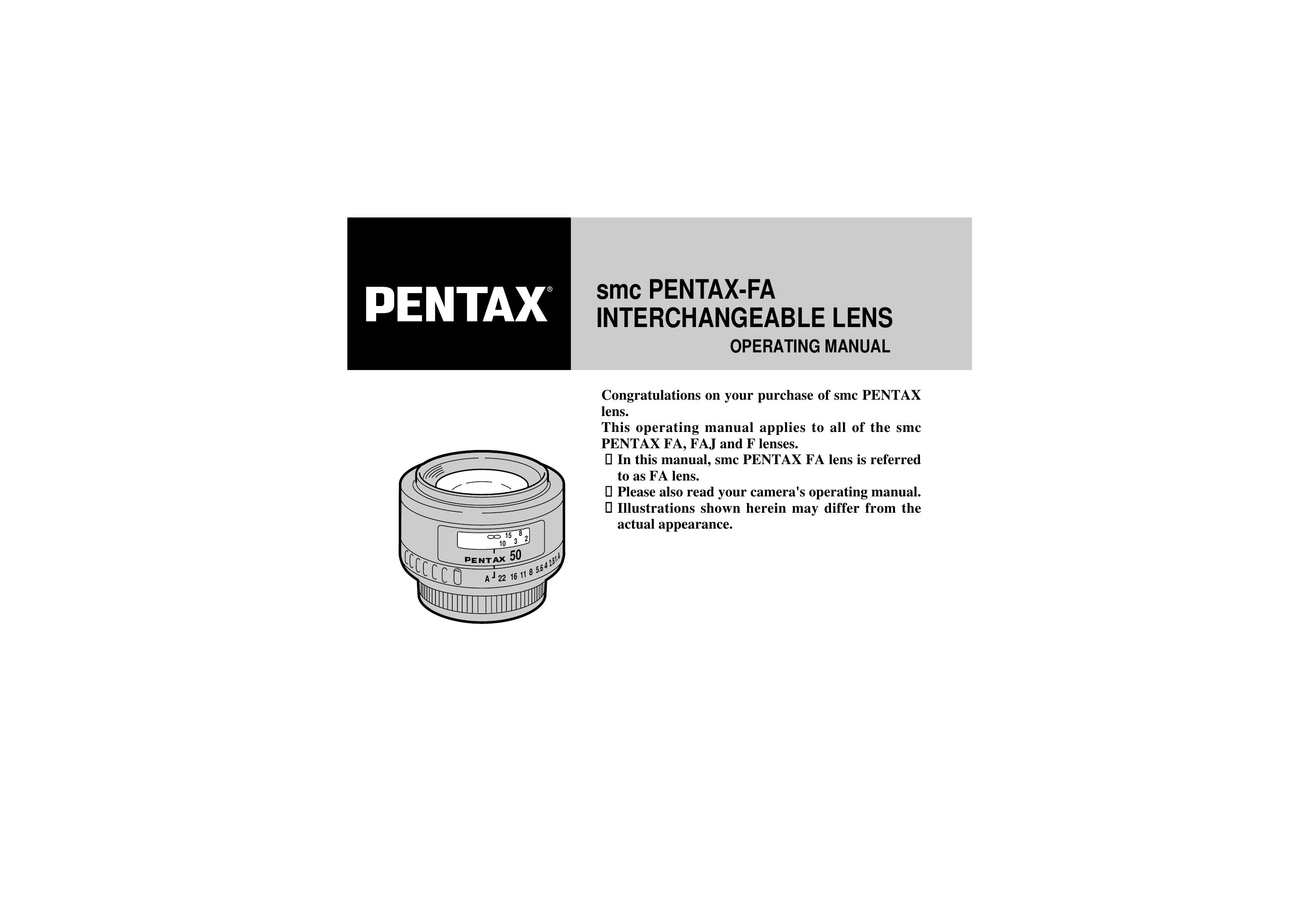 Pentax Lens Camera Lens User Manual