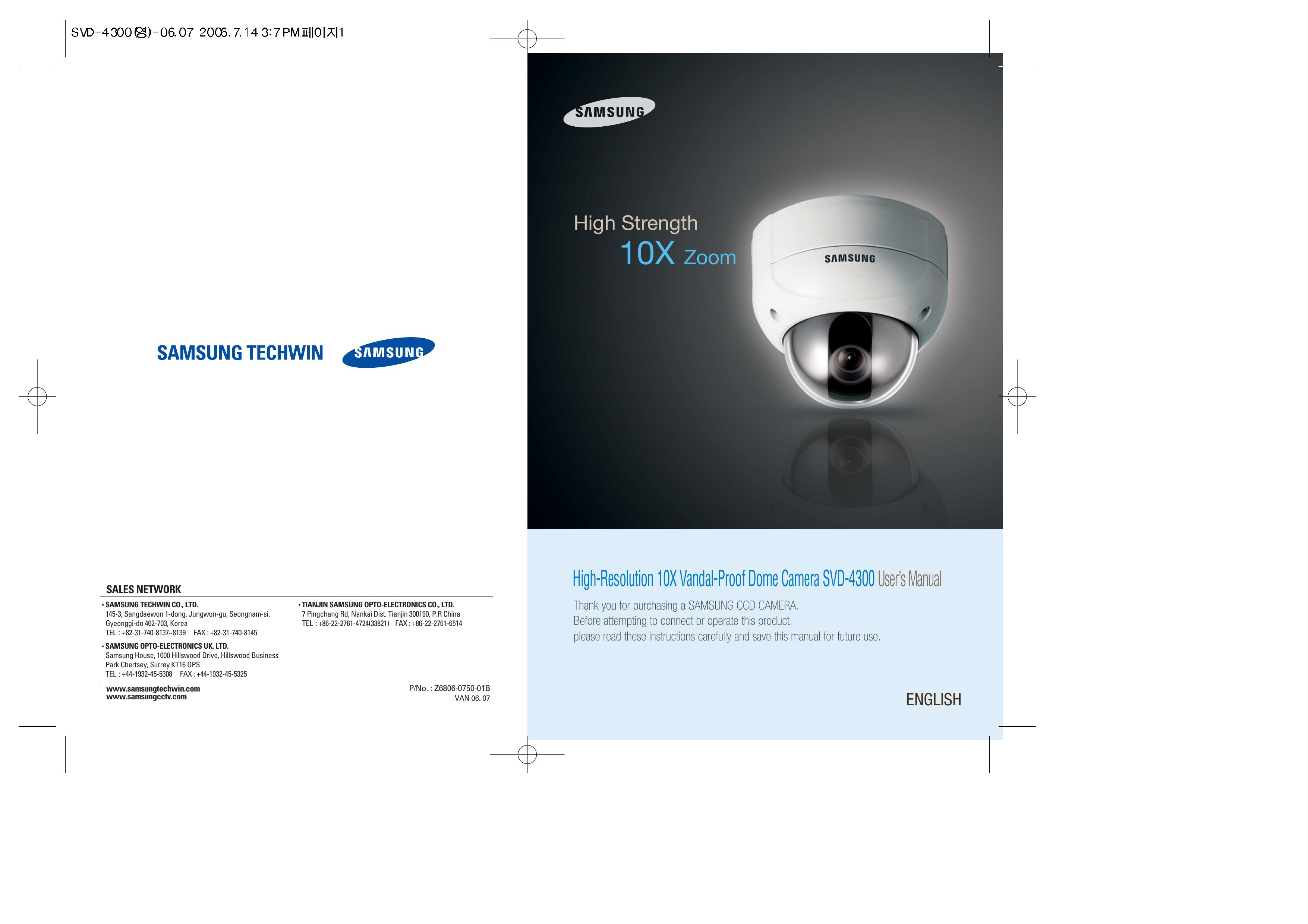 Samsung SVD-4300 Camera Lens User Manual