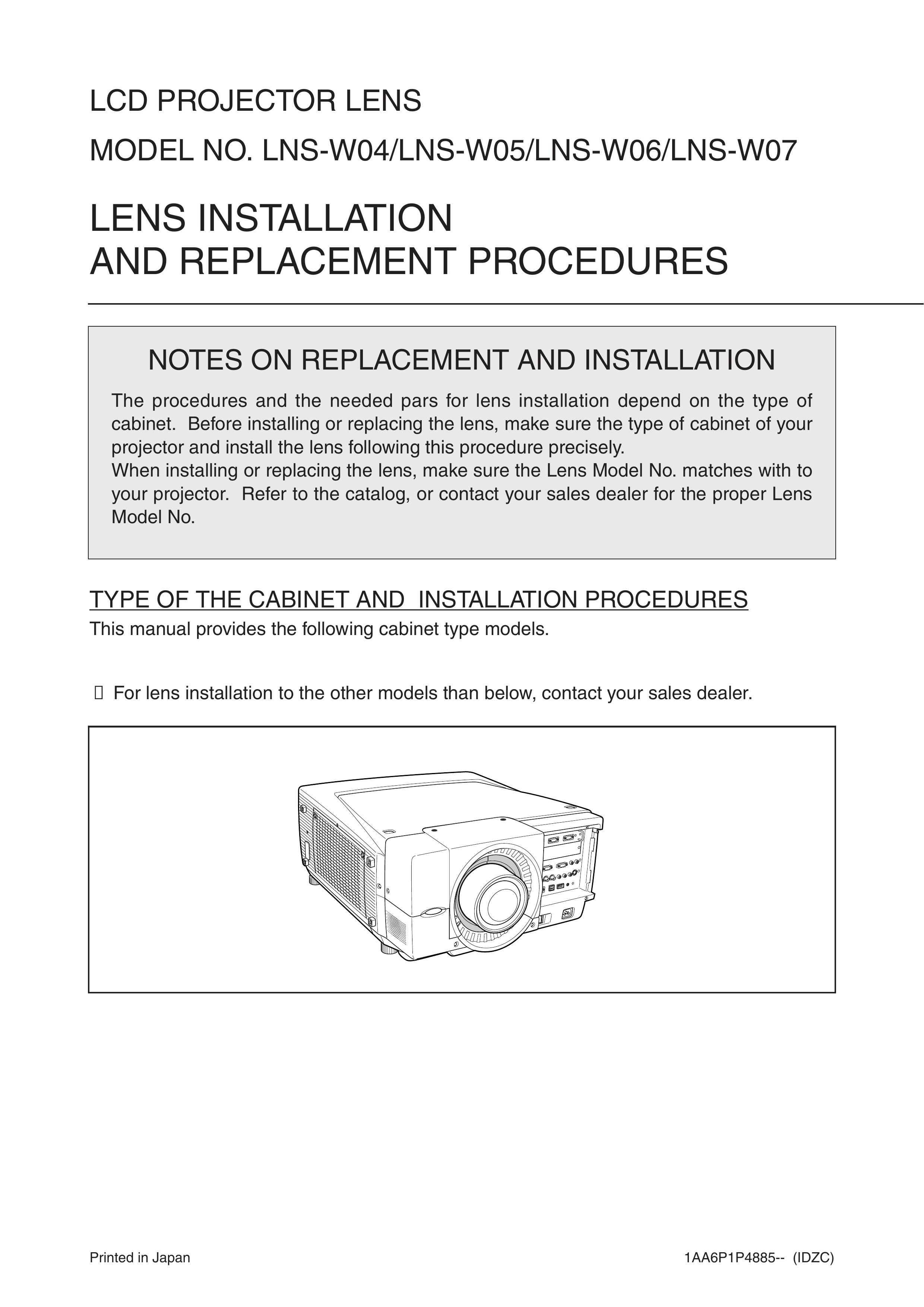 Sanyo LNS-W05 Camera Lens User Manual