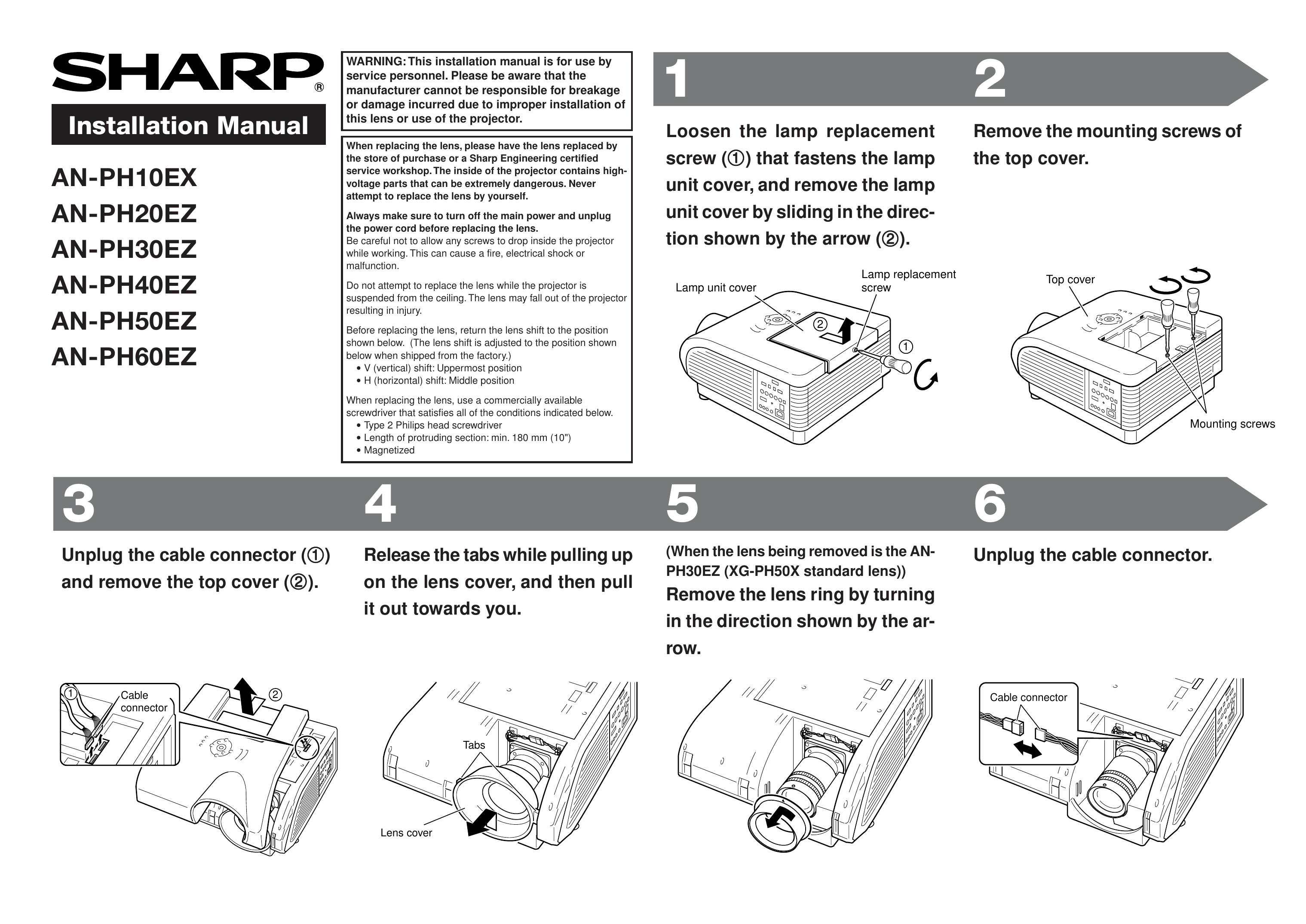 Sharp AN-PH40EZ Camera Lens User Manual