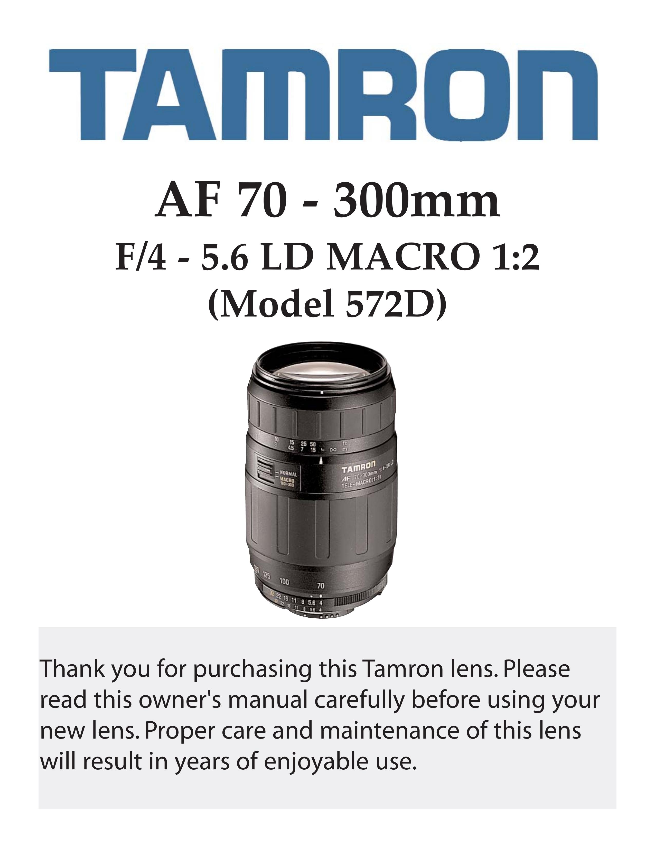 Tamron 572D Camera Lens User Manual