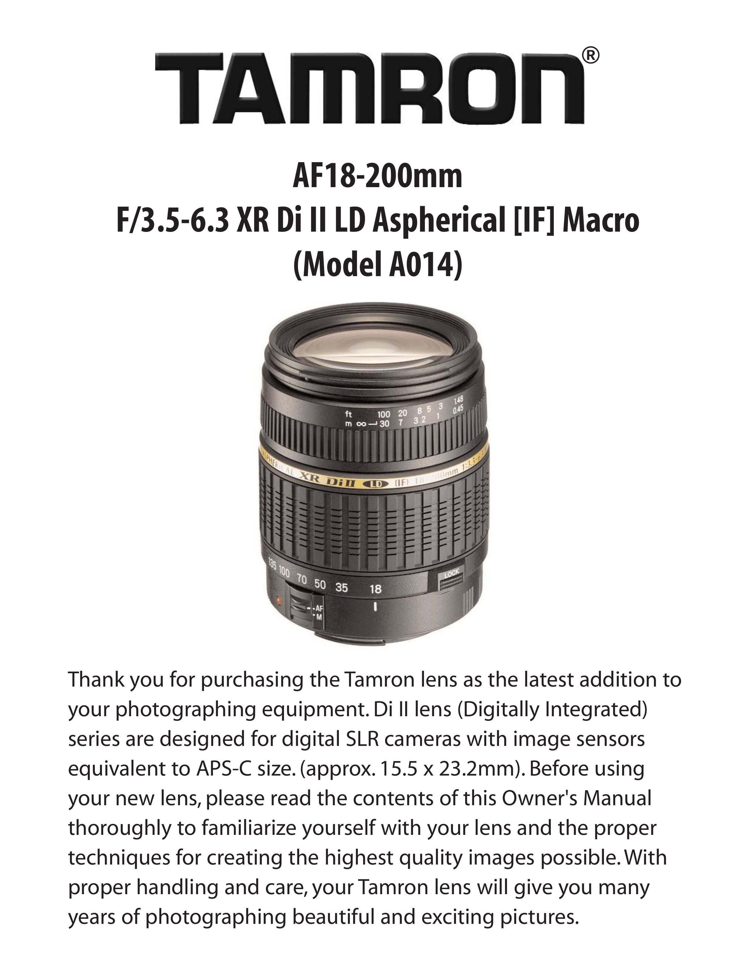 Tamron A014 Camera Lens User Manual
