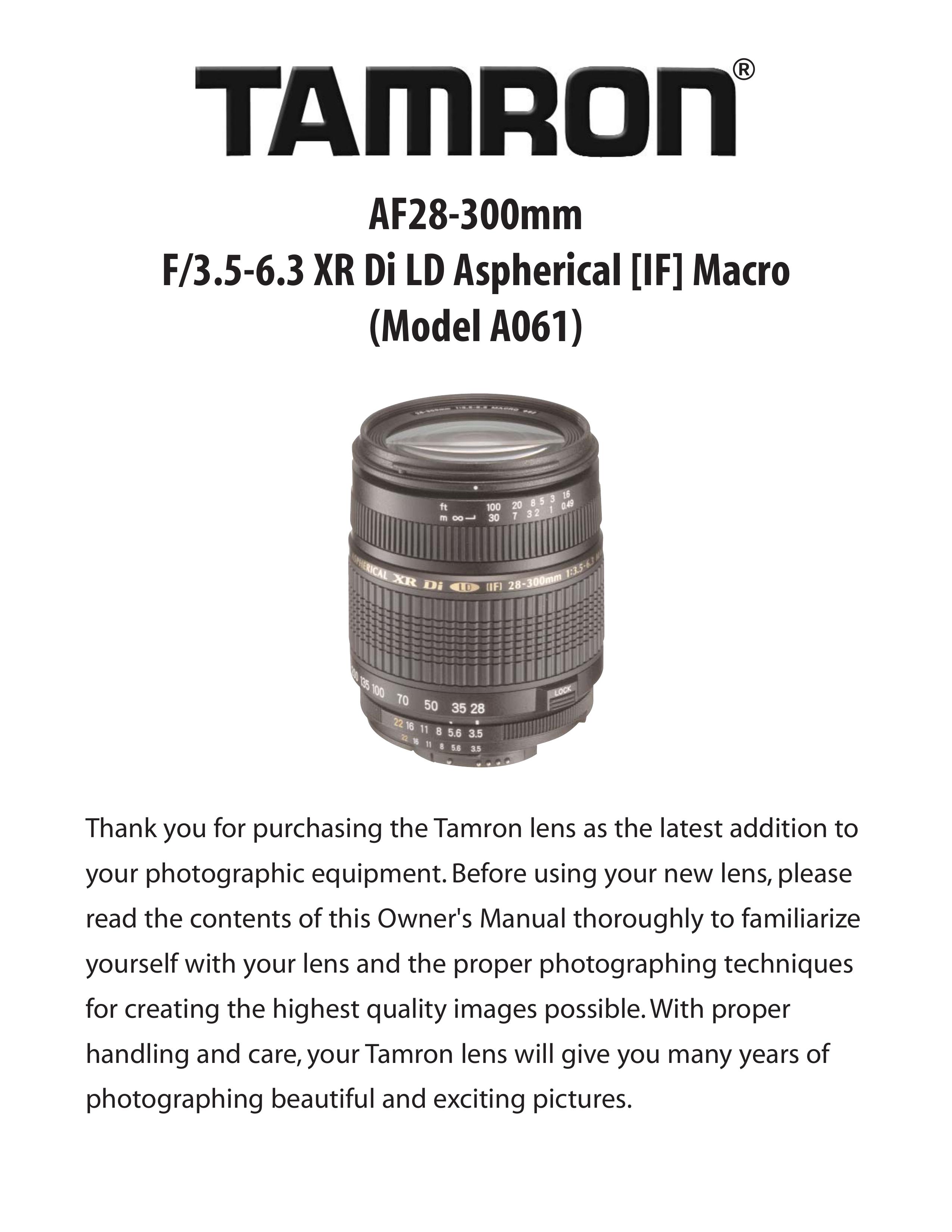 Tamron A020N Camera Lens User Manual