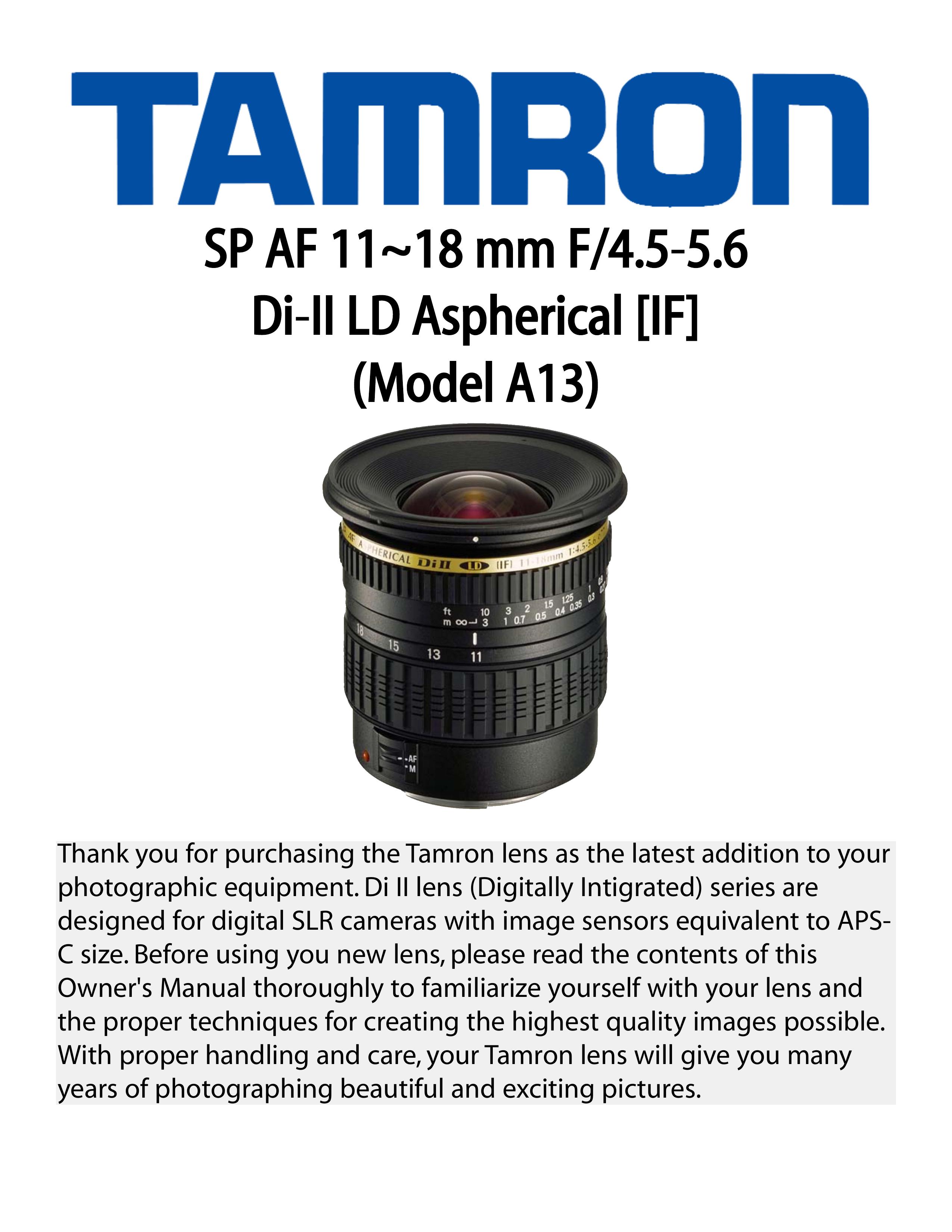 Tamron A13 Camera Lens User Manual
