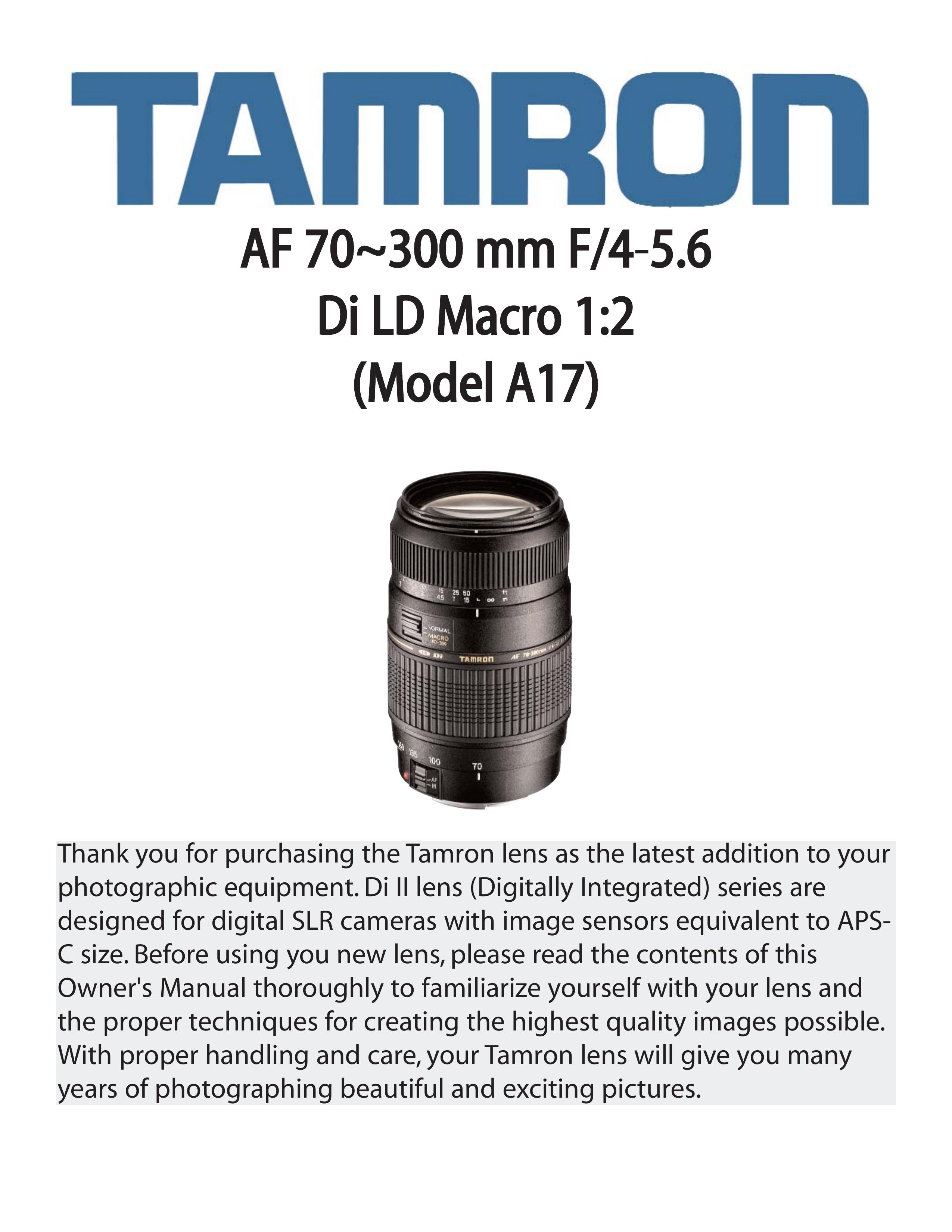 Tamron AF017NII700 Camera Lens User Manual
