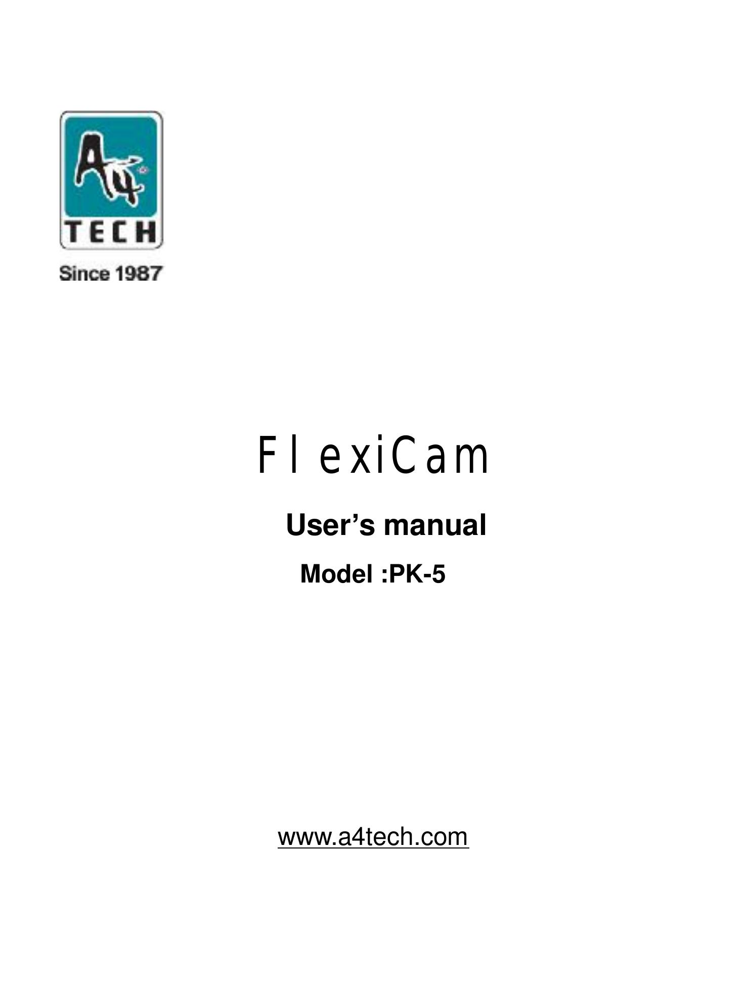 A4 Tech. PK-5 Digital Camera User Manual
