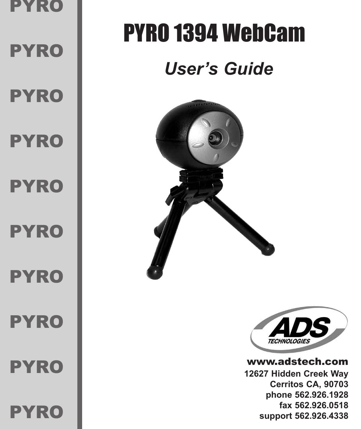 ADS Technologies PYRO 1394 Digital Camera User Manual