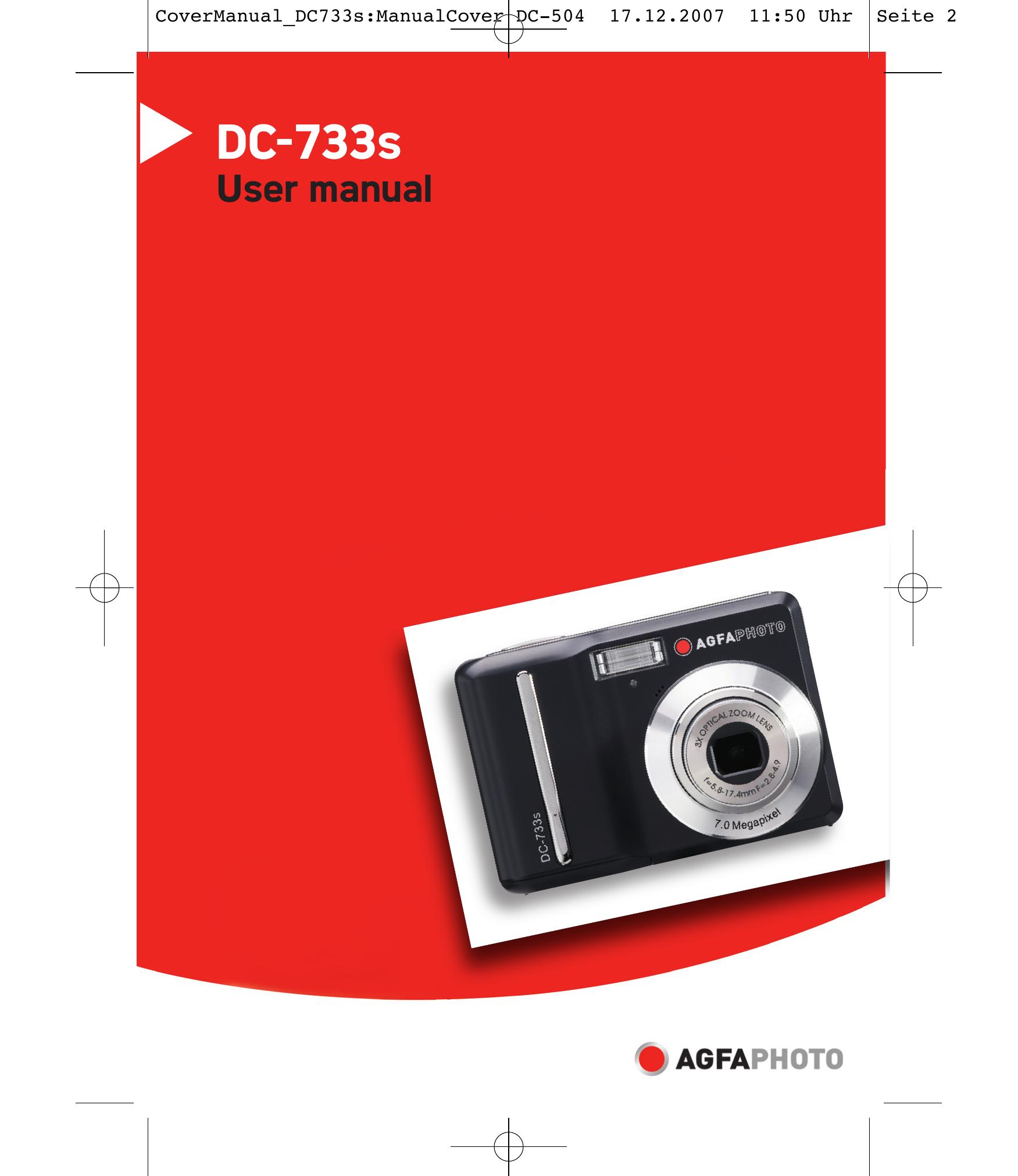 AGFA DC-733s Digital Camera User Manual