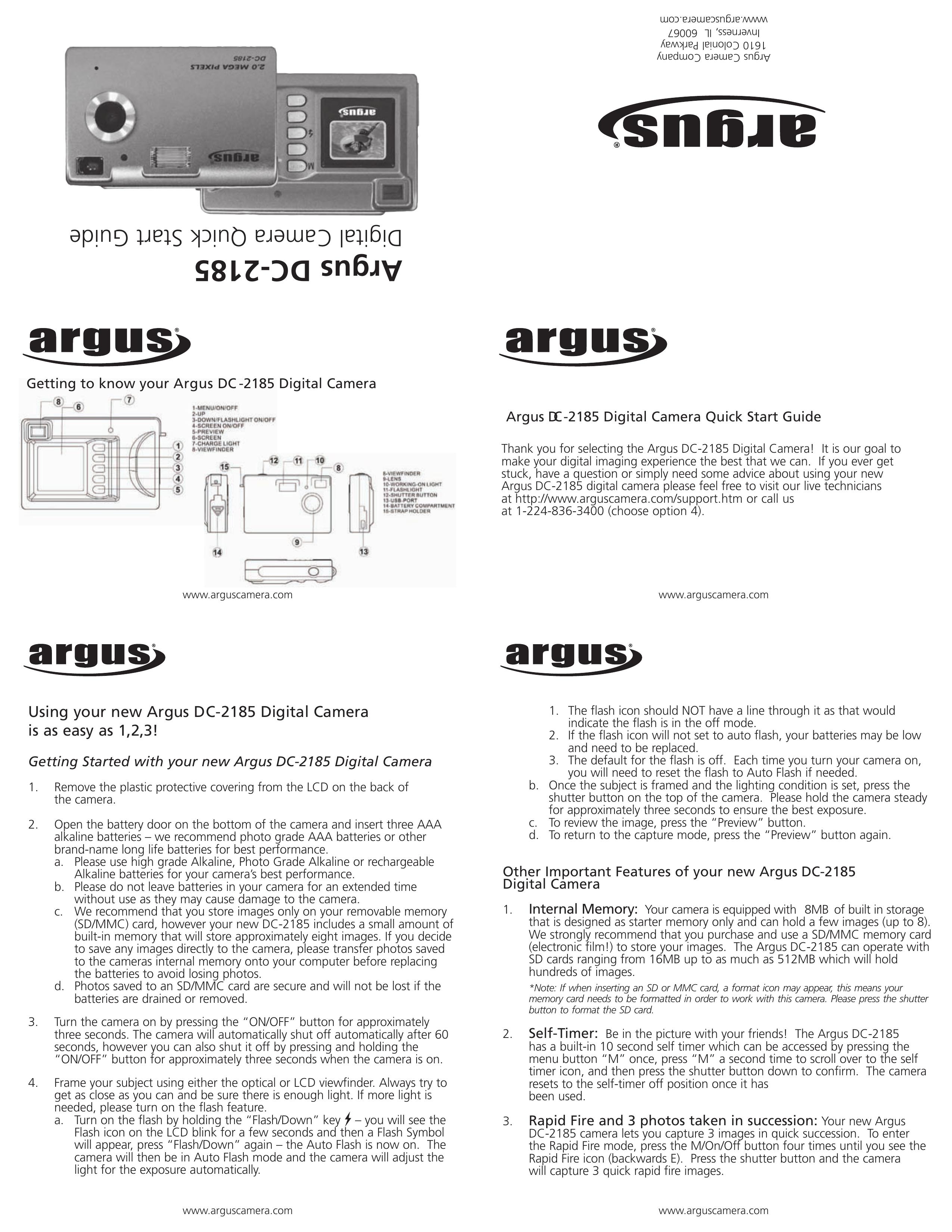 Argus Camera DC-2185 Digital Camera User Manual