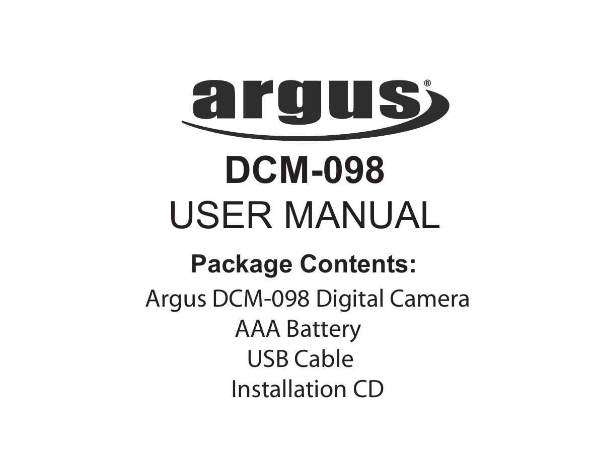 Argus Camera DCM-098 Digital Camera User Manual