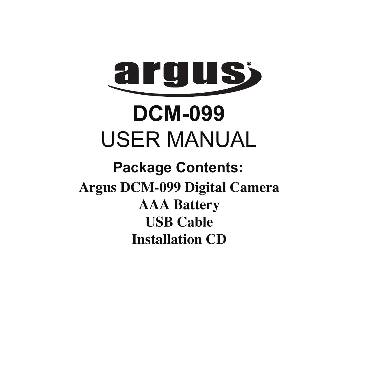 Argus Camera DCM-099 Digital Camera User Manual