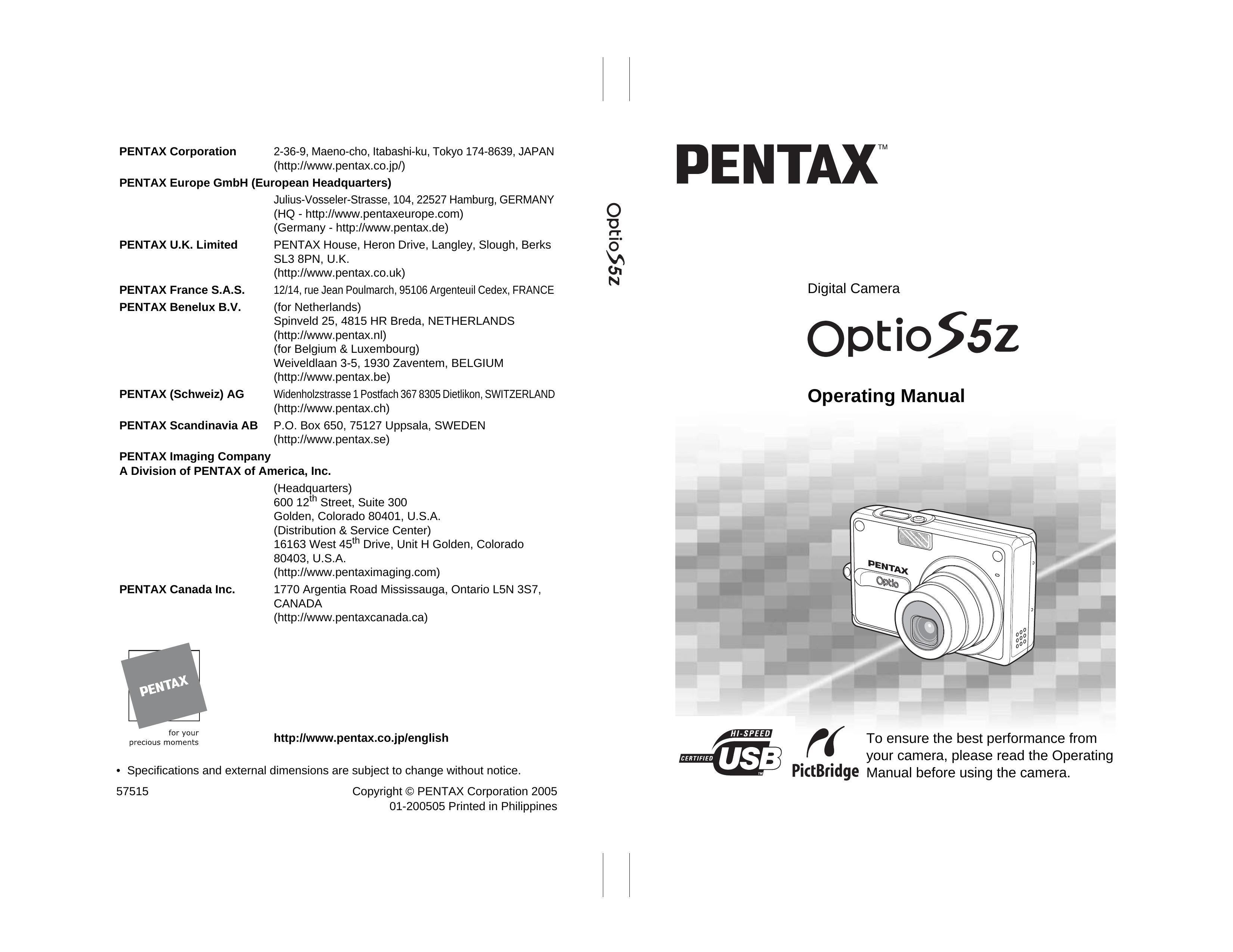 Black Box Optio S5z Digital Camera User Manual