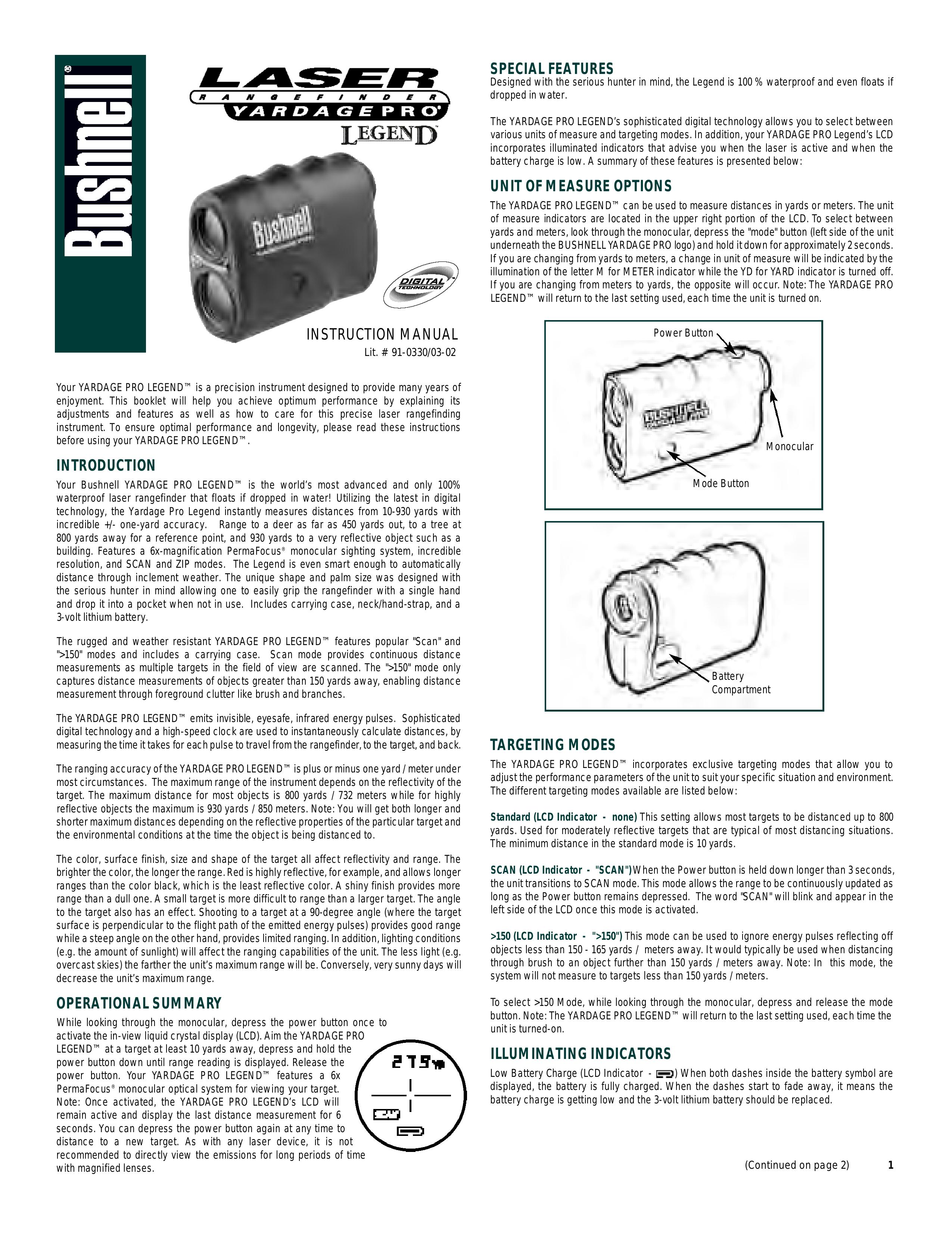 Bushnell 91-0330/03-02 Digital Camera User Manual