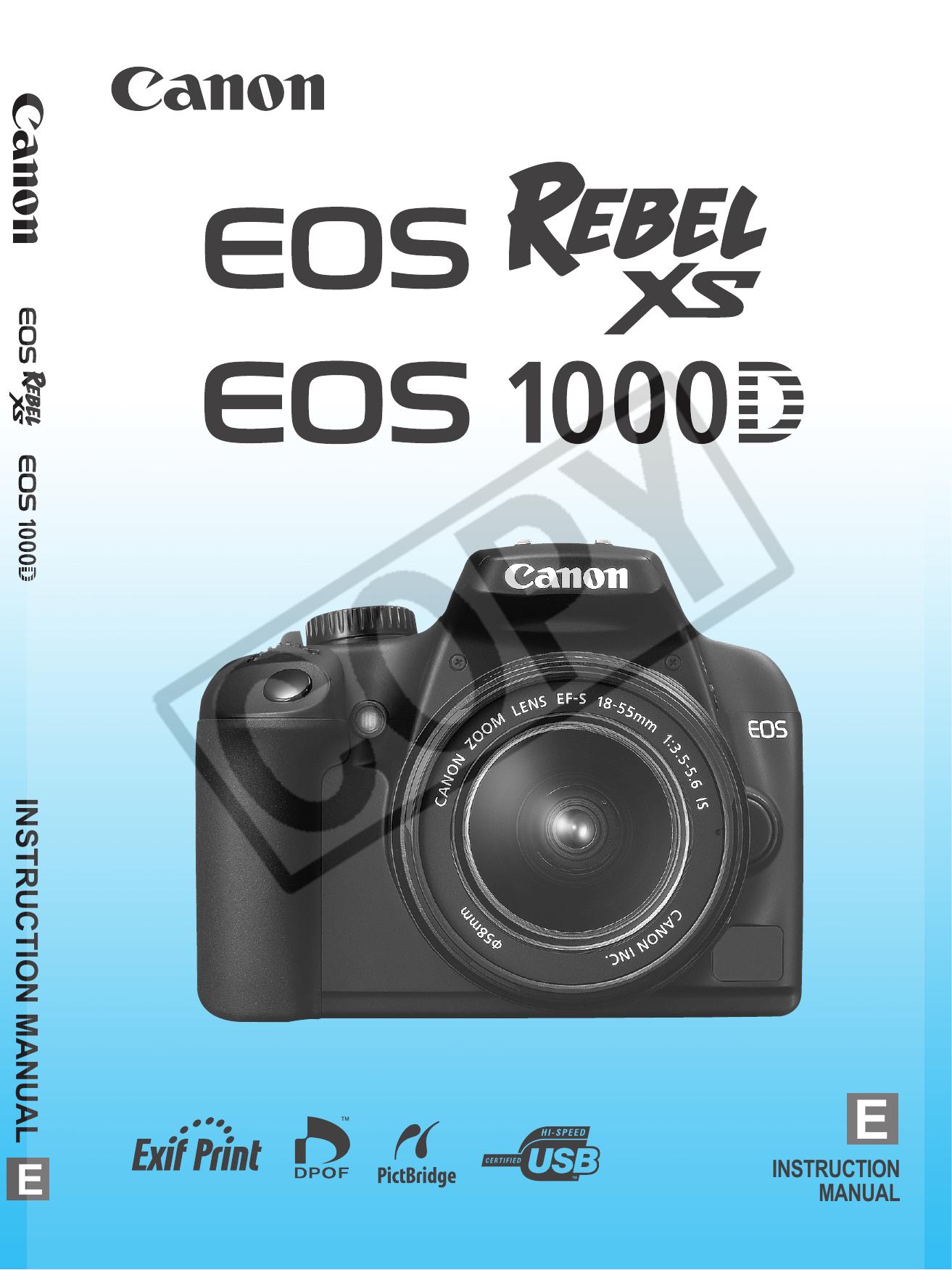 Canon 1000D Digital Camera User Manual