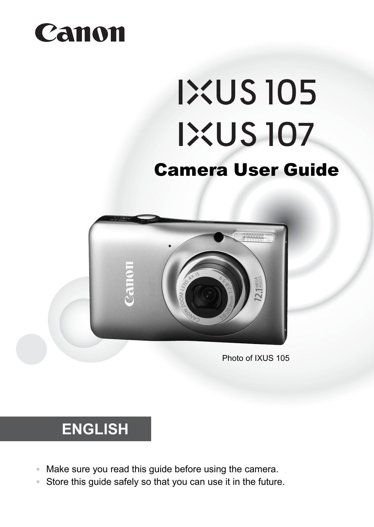 Canon 105 Digital Camera User Manual
