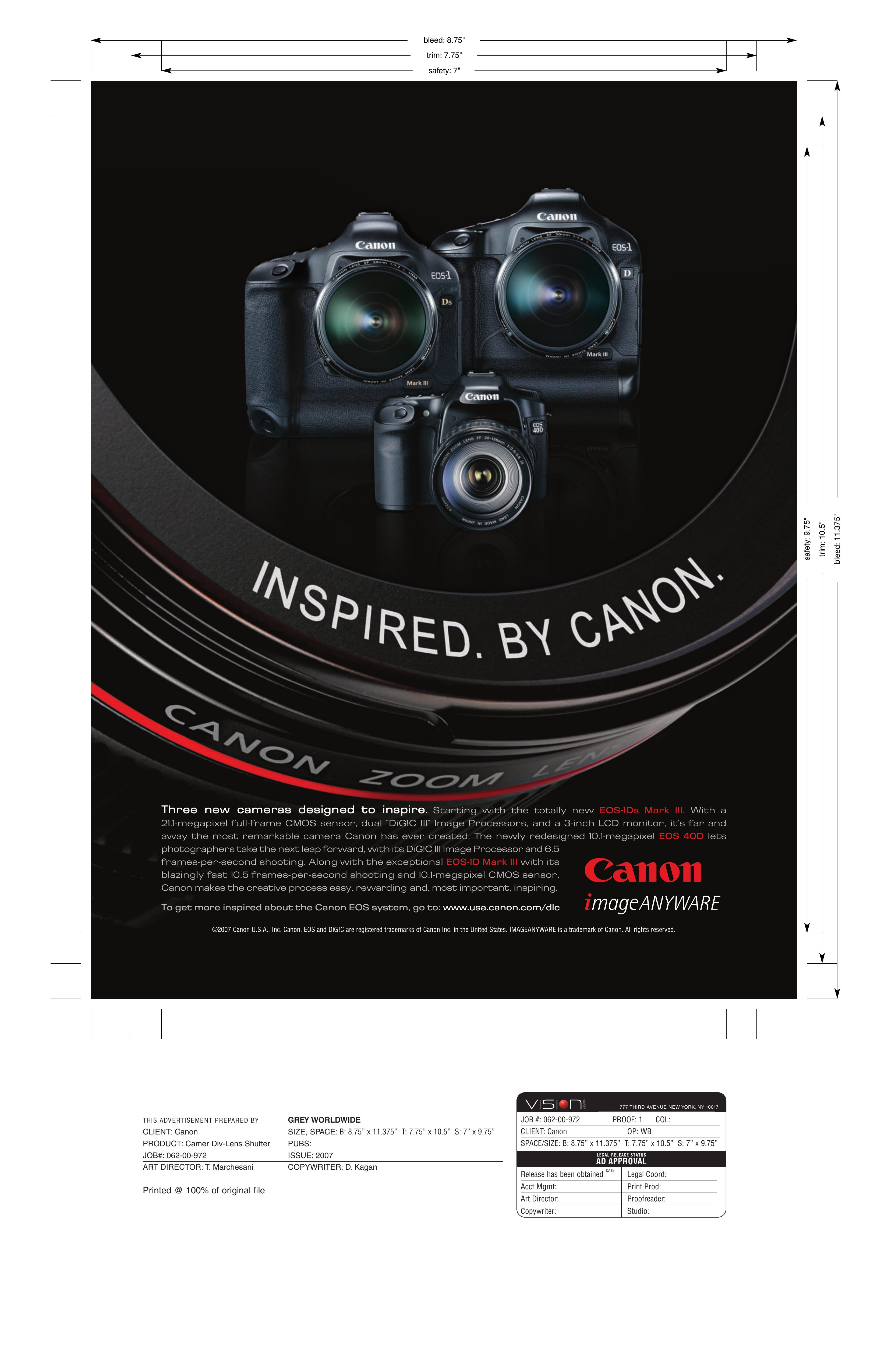 Canon 1D Mark III Digital Camera User Manual
