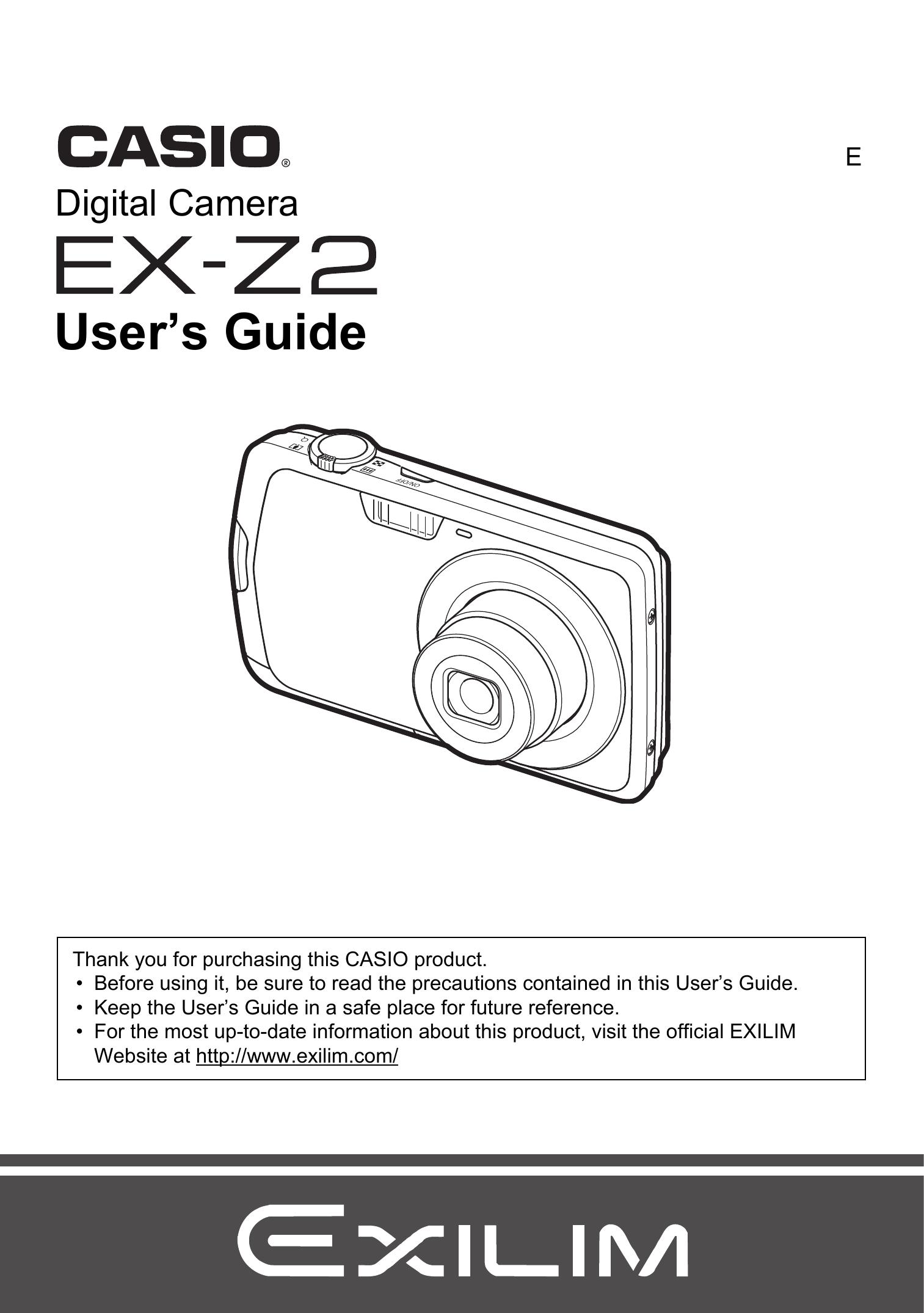 Casio EX Z 2 Digital Camera User Manual