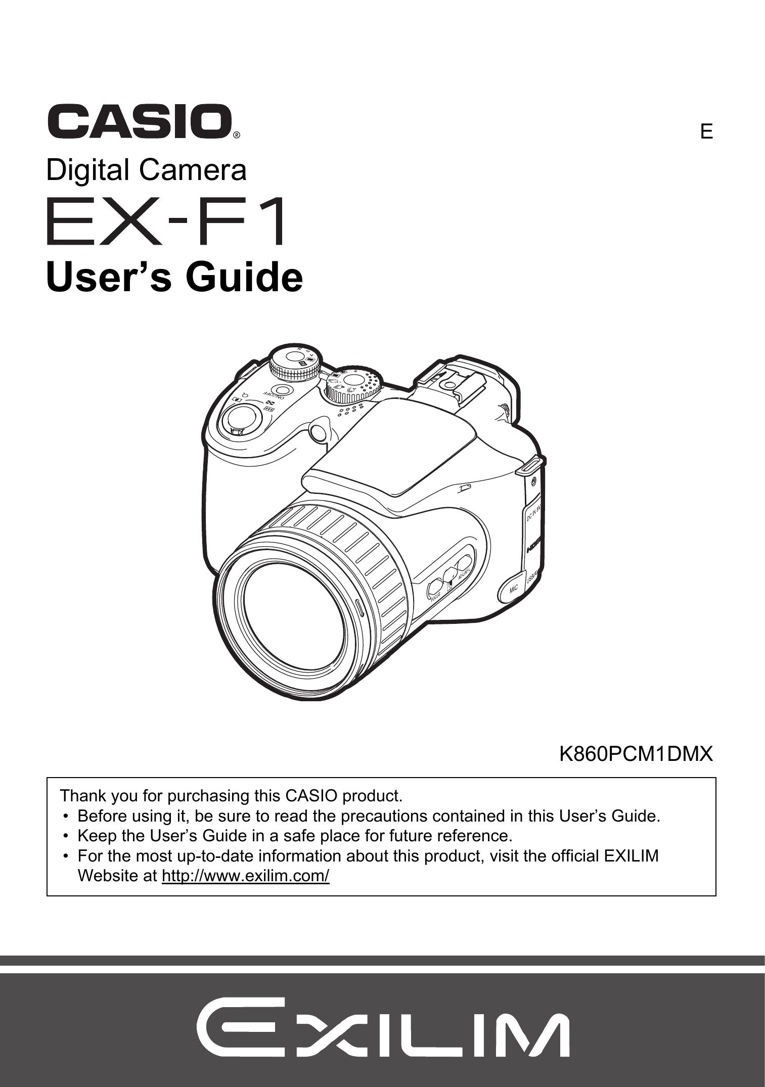 Casio EX-F1 Digital Camera User Manual