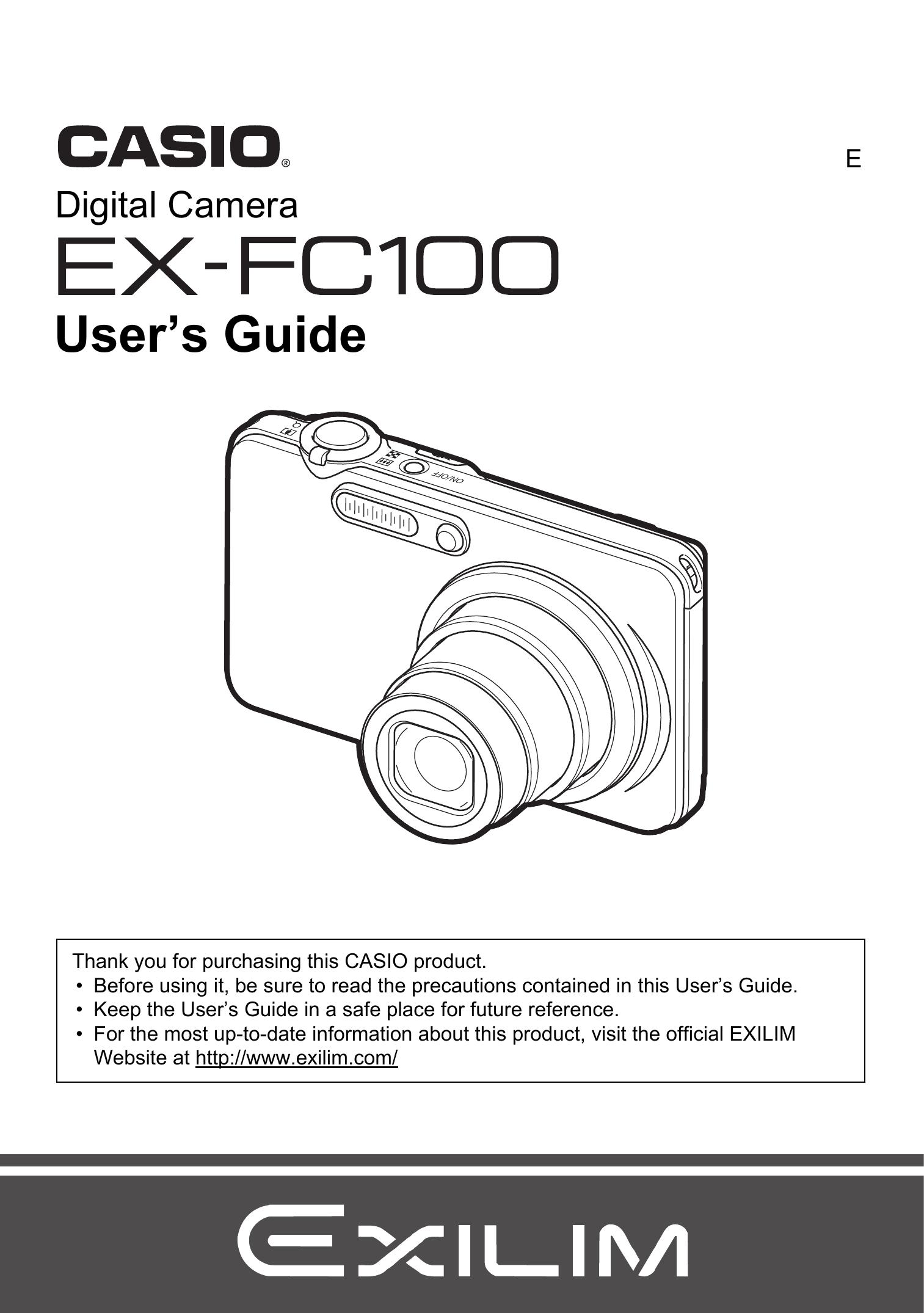 Casio EX-FC100 Digital Camera User Manual