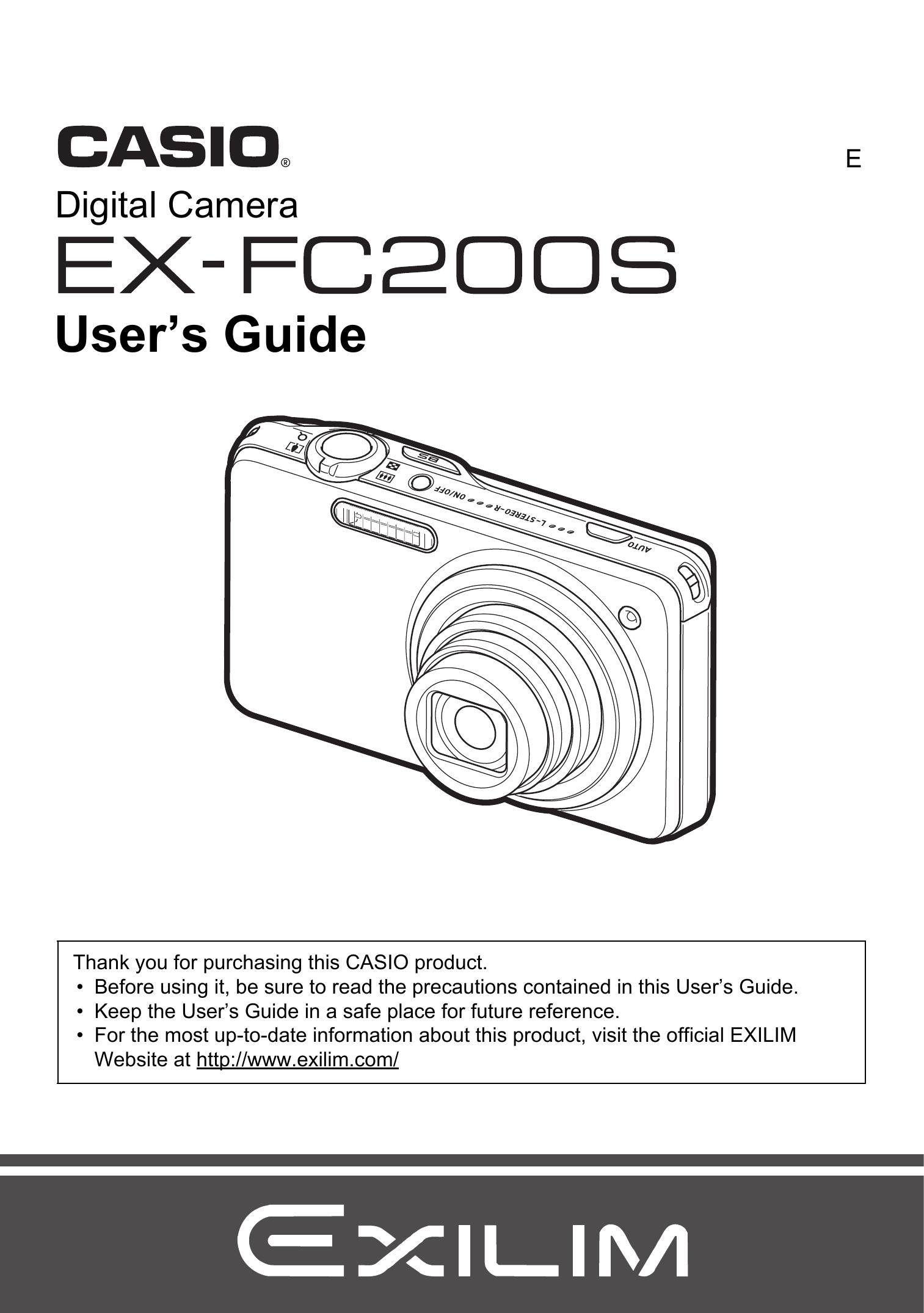 Casio EX-FC200S Digital Camera User Manual