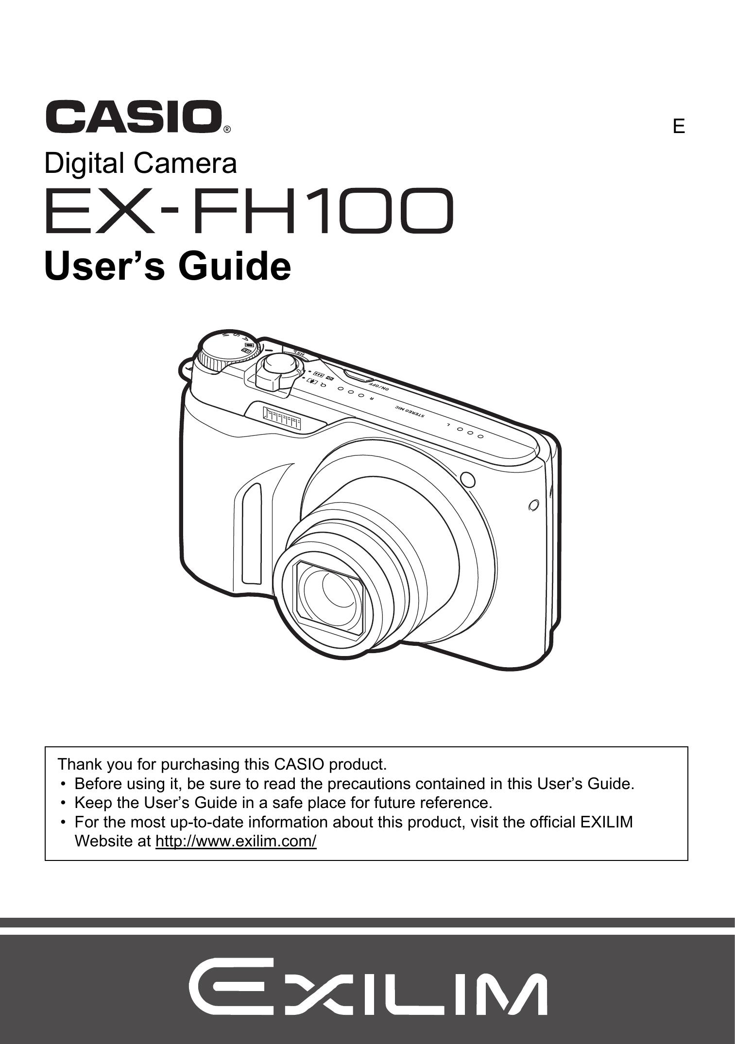 Casio EX-FH100 Digital Camera User Manual