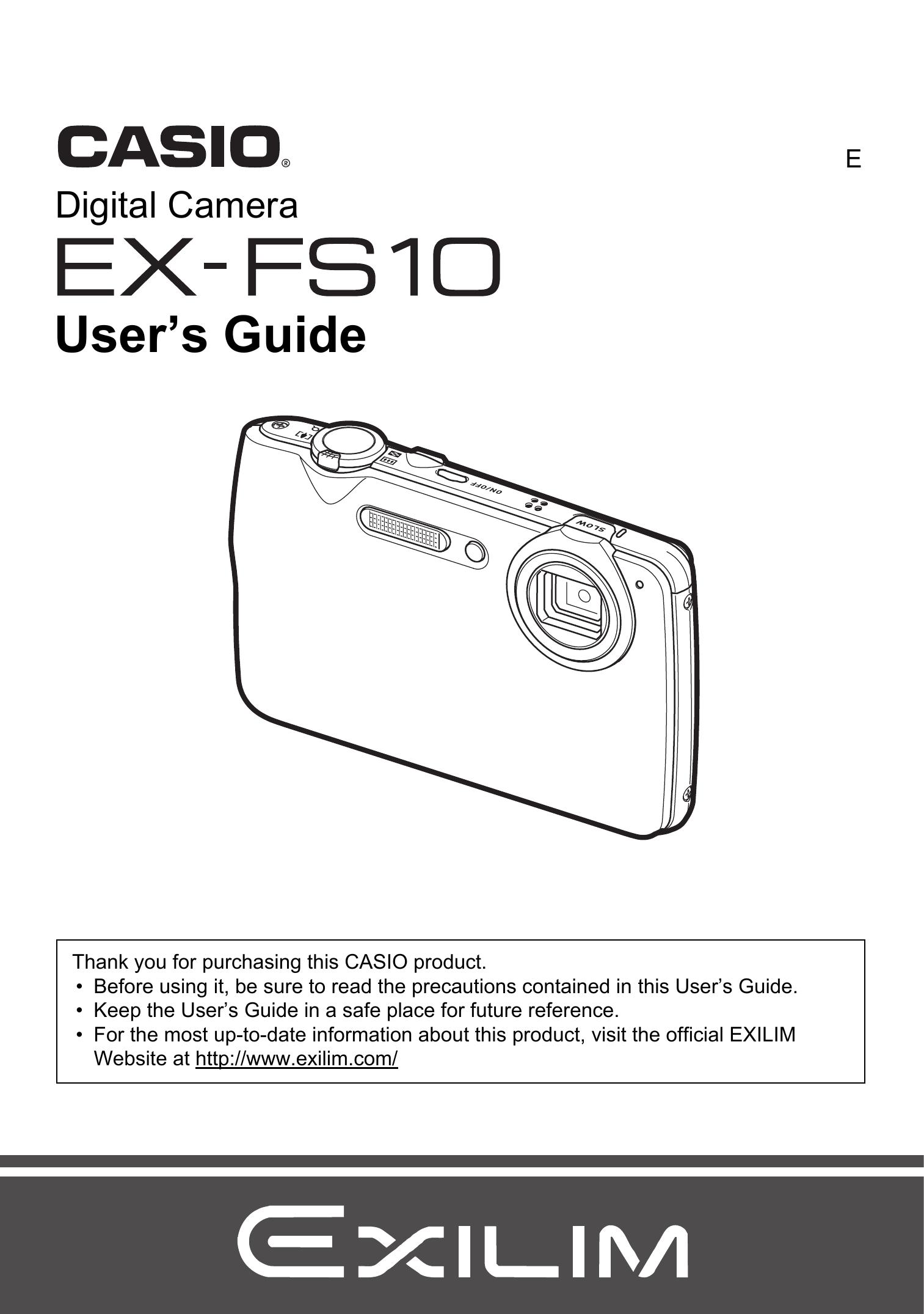 Casio EX-FS10 Digital Camera User Manual