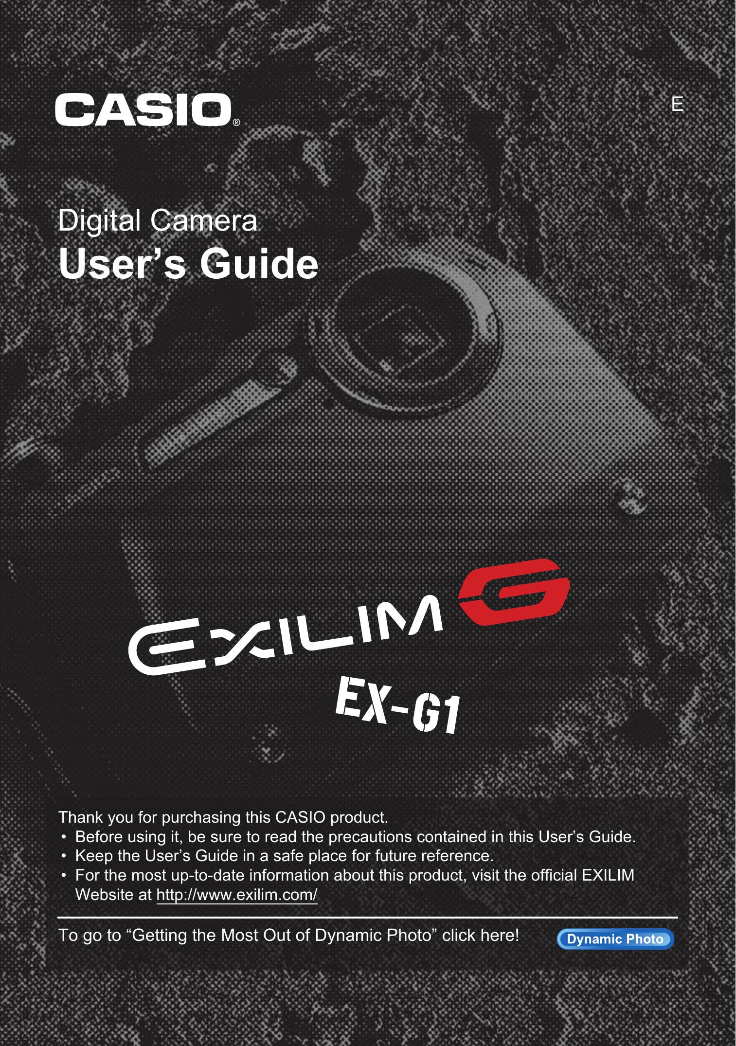 Casio EX-G1 Digital Camera User Manual