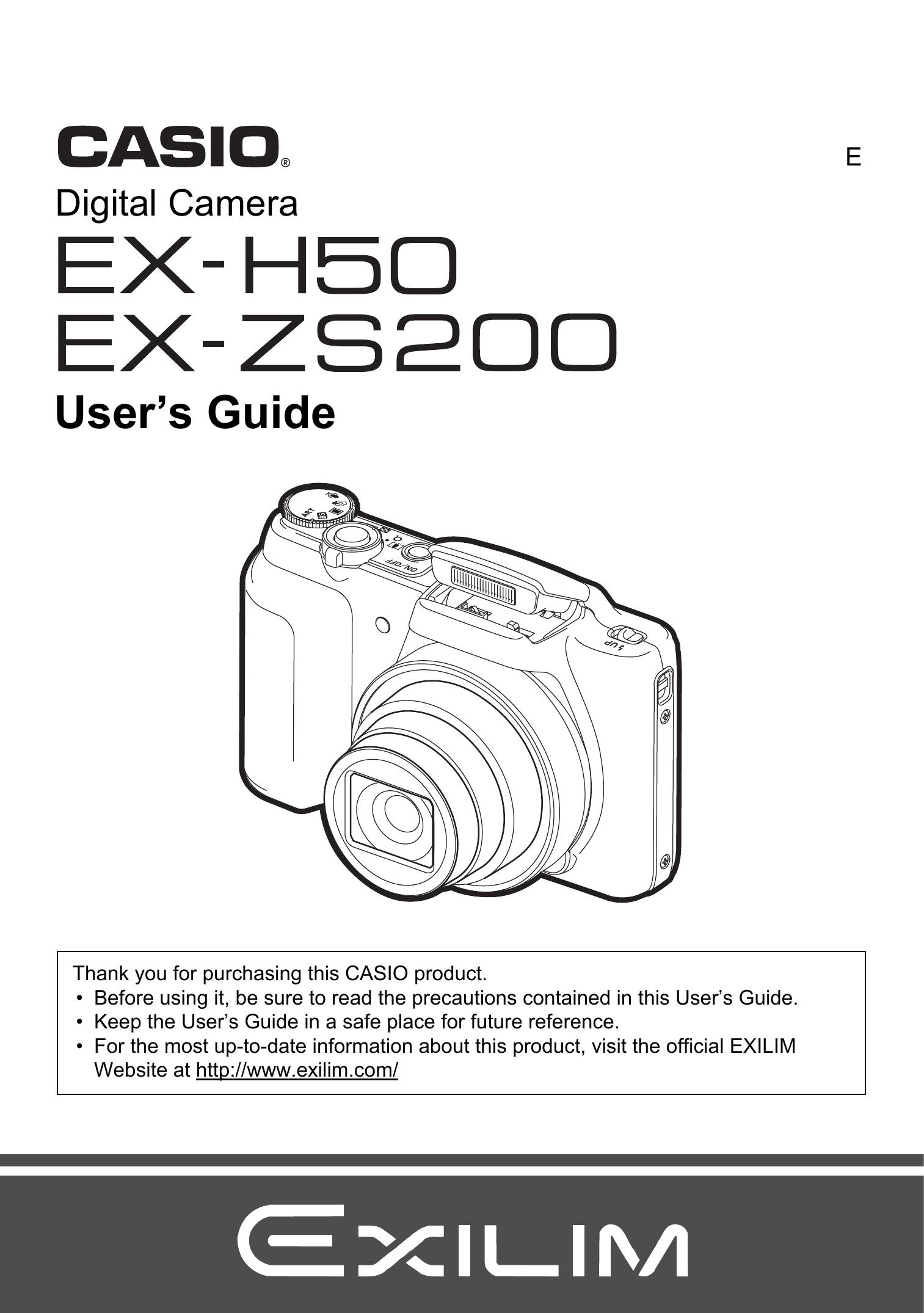 Casio EX-H50 Digital Camera User Manual