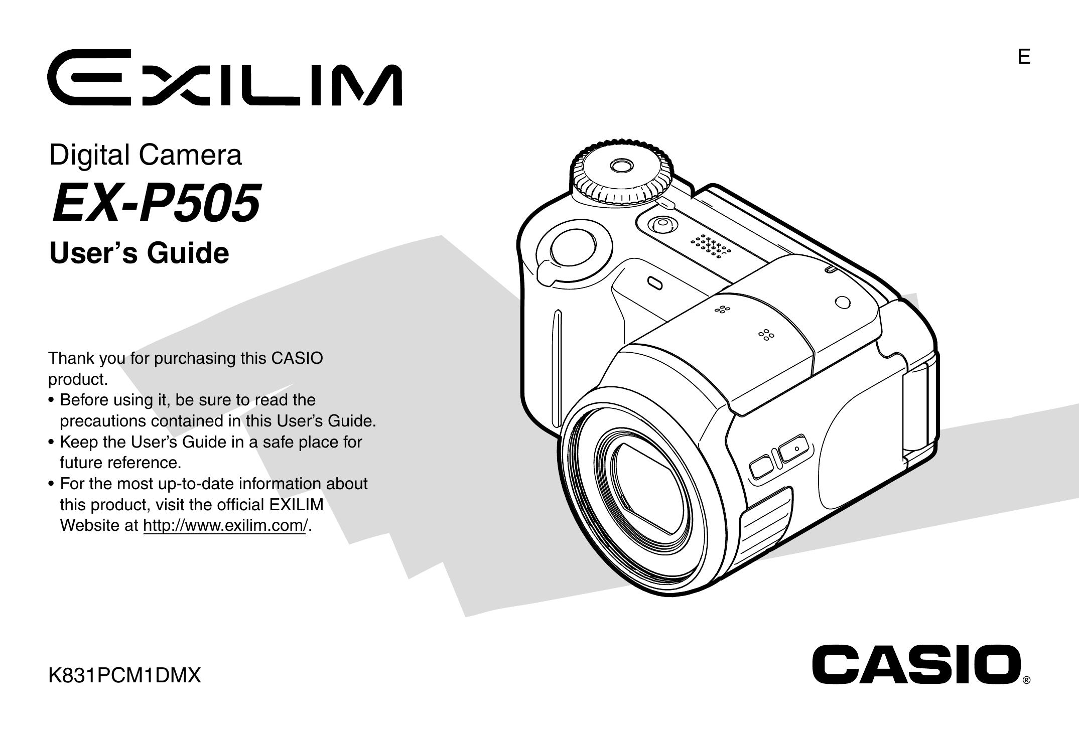 Casio EX-P505 Digital Camera User Manual