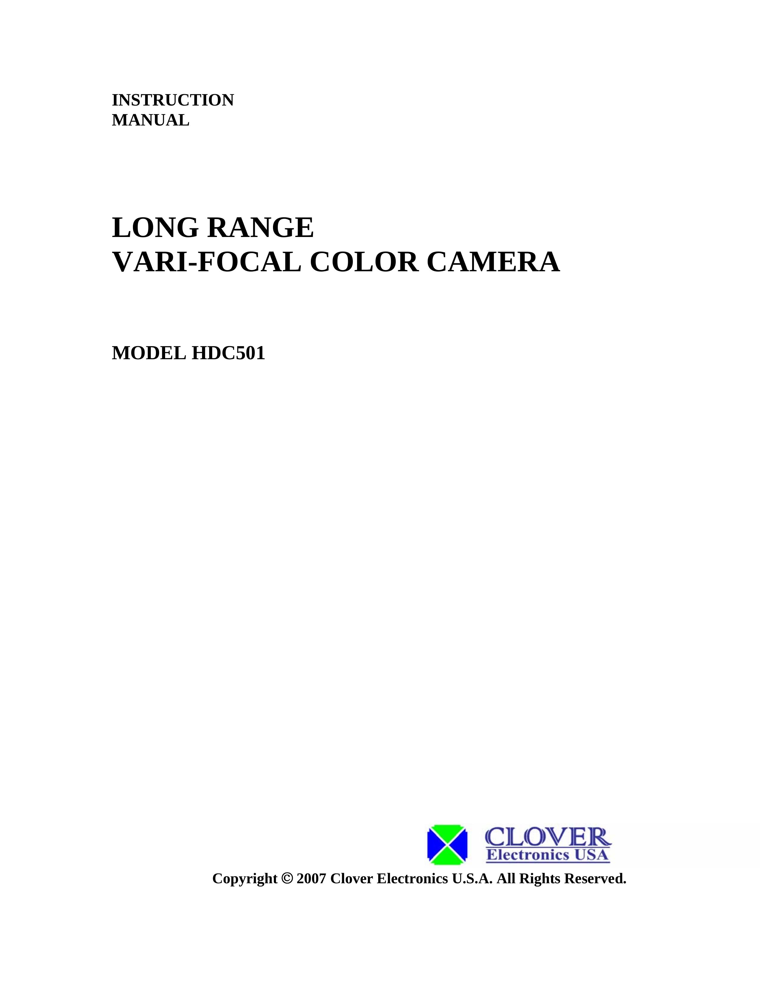 Clover Electronics HDC501 Digital Camera User Manual
