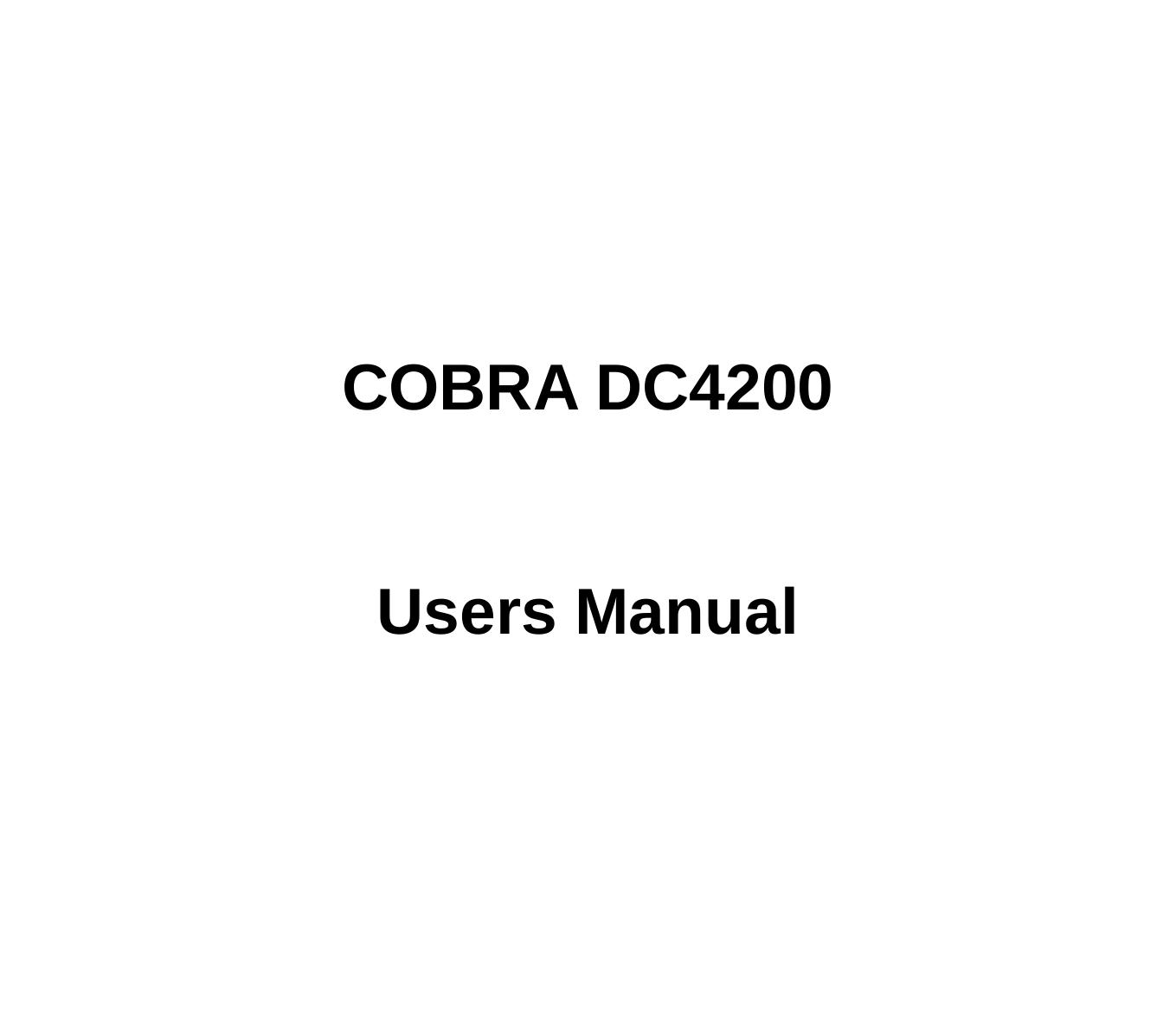 Cobra Digital DC4200 Digital Camera User Manual