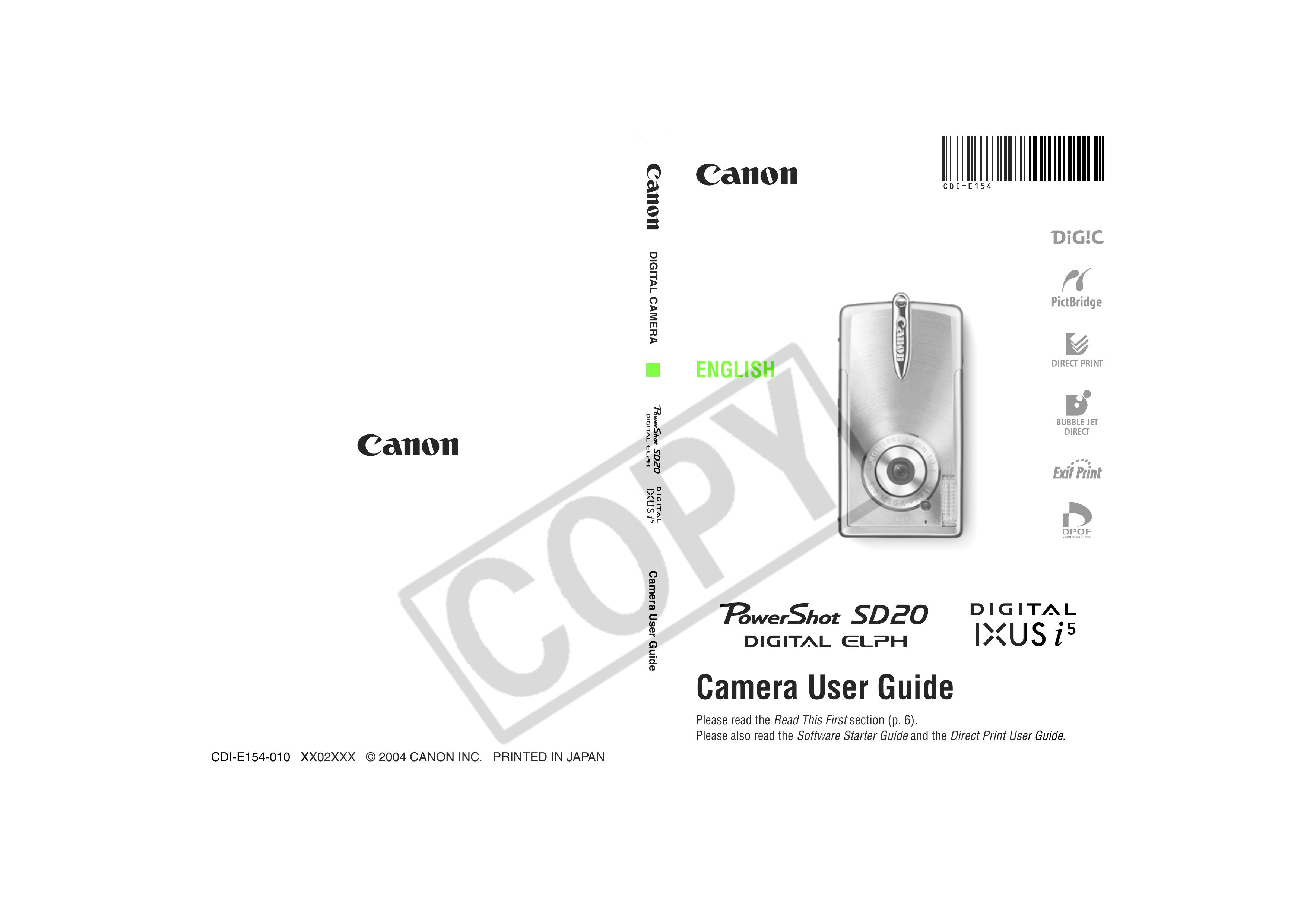 Digital Camera Battery SD20 Digital Camera User Manual