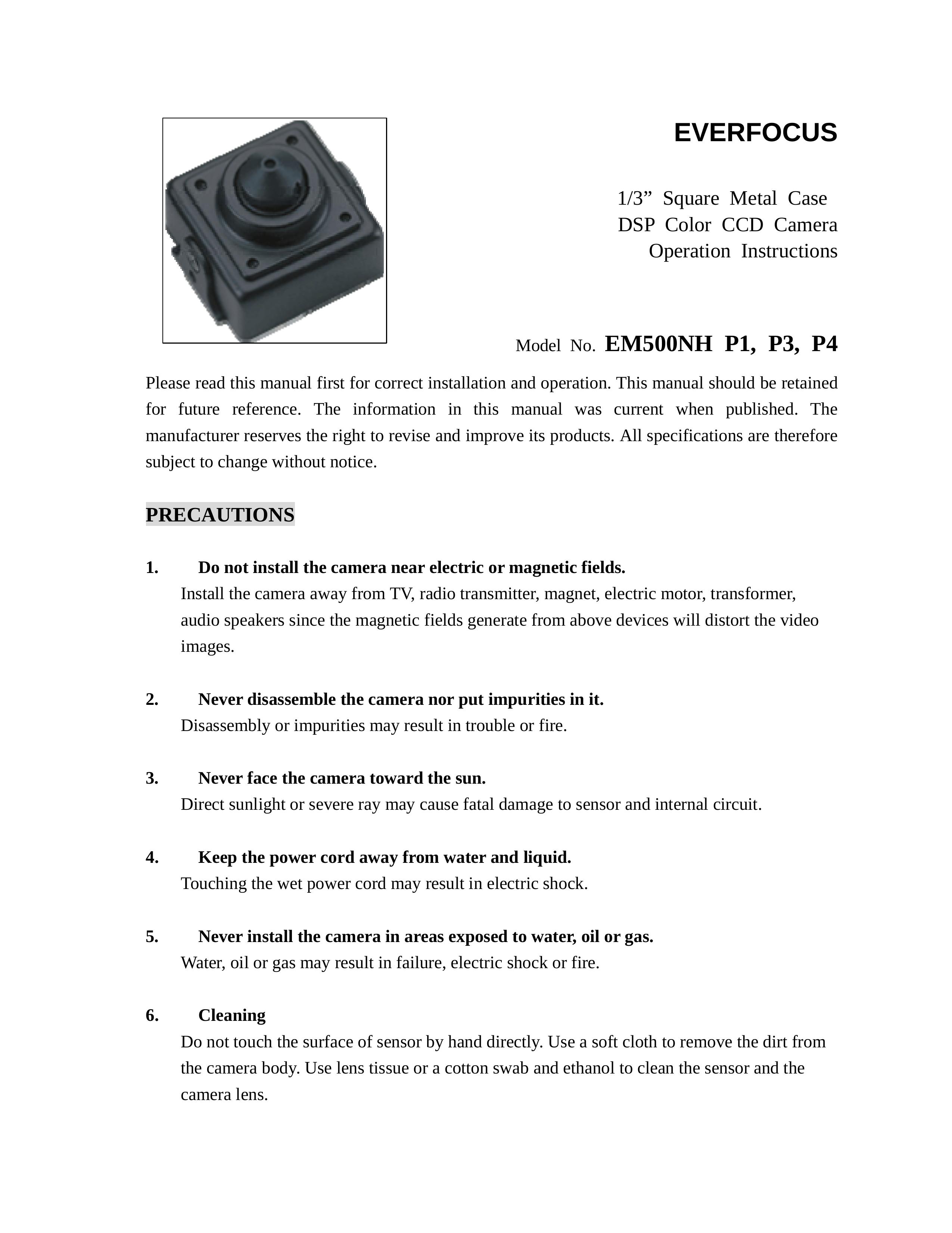 EverFocus EM500NH P1 Digital Camera User Manual