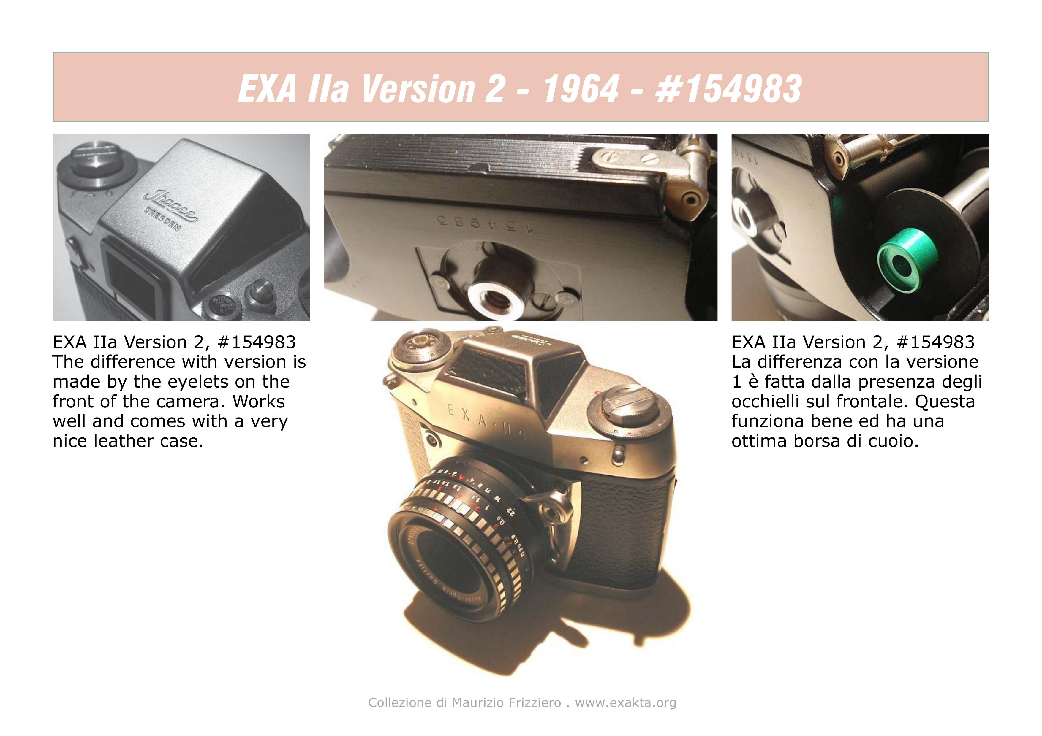 Exakta EXA IIa Digital Camera User Manual