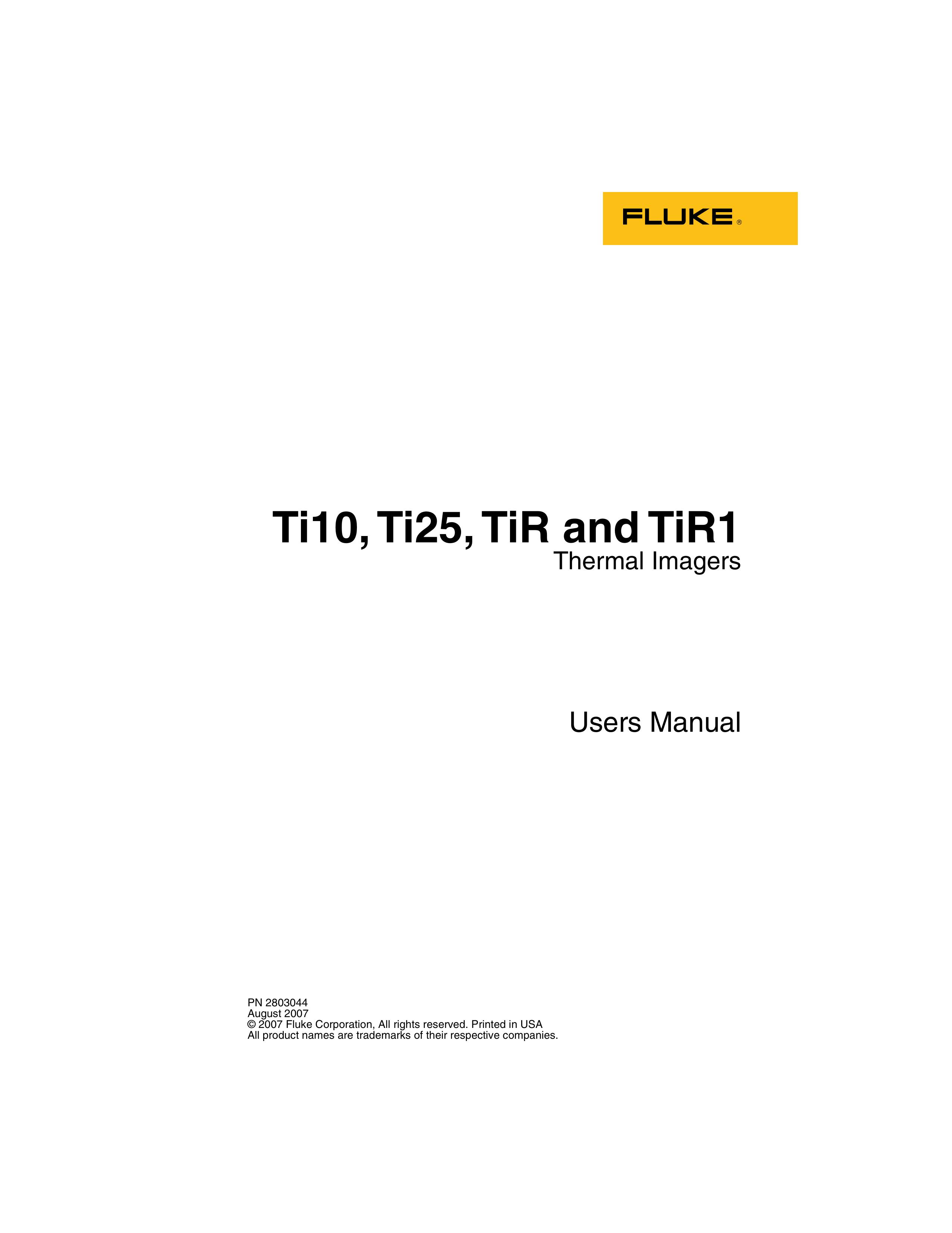 Fluke TiR Digital Camera User Manual