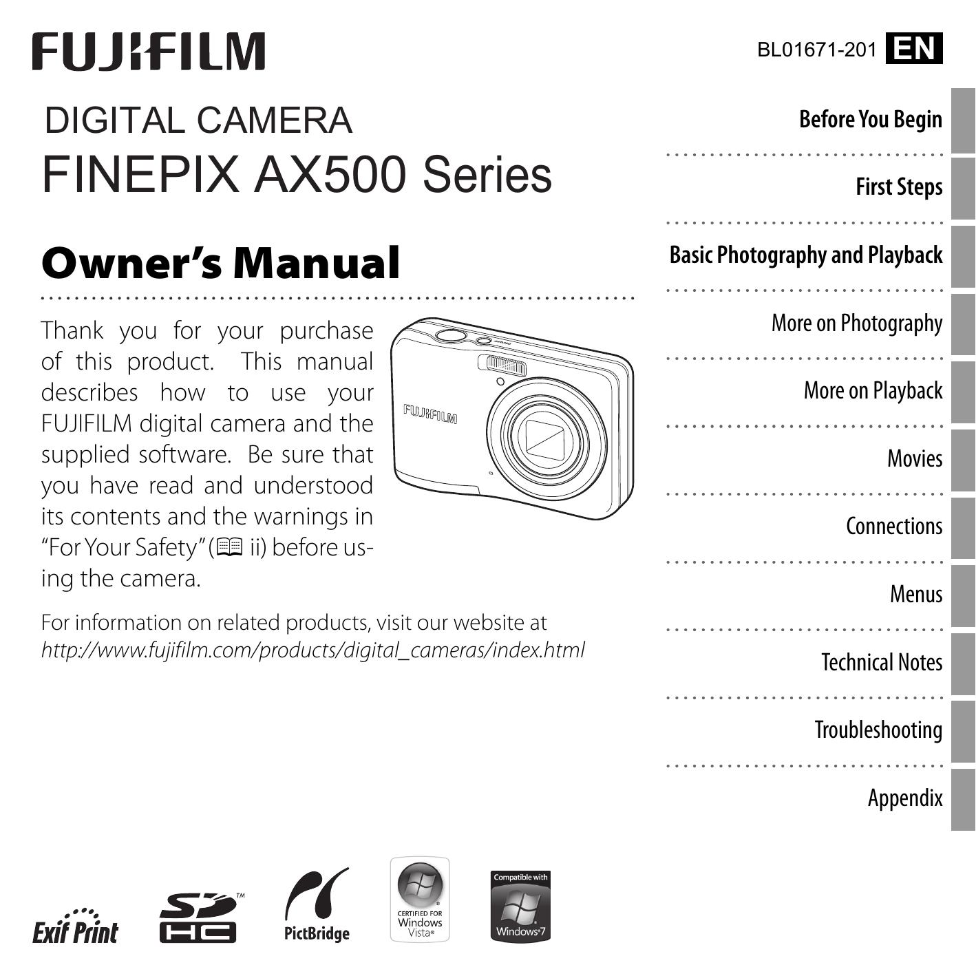 FujiFilm 16238037 Digital Camera User Manual