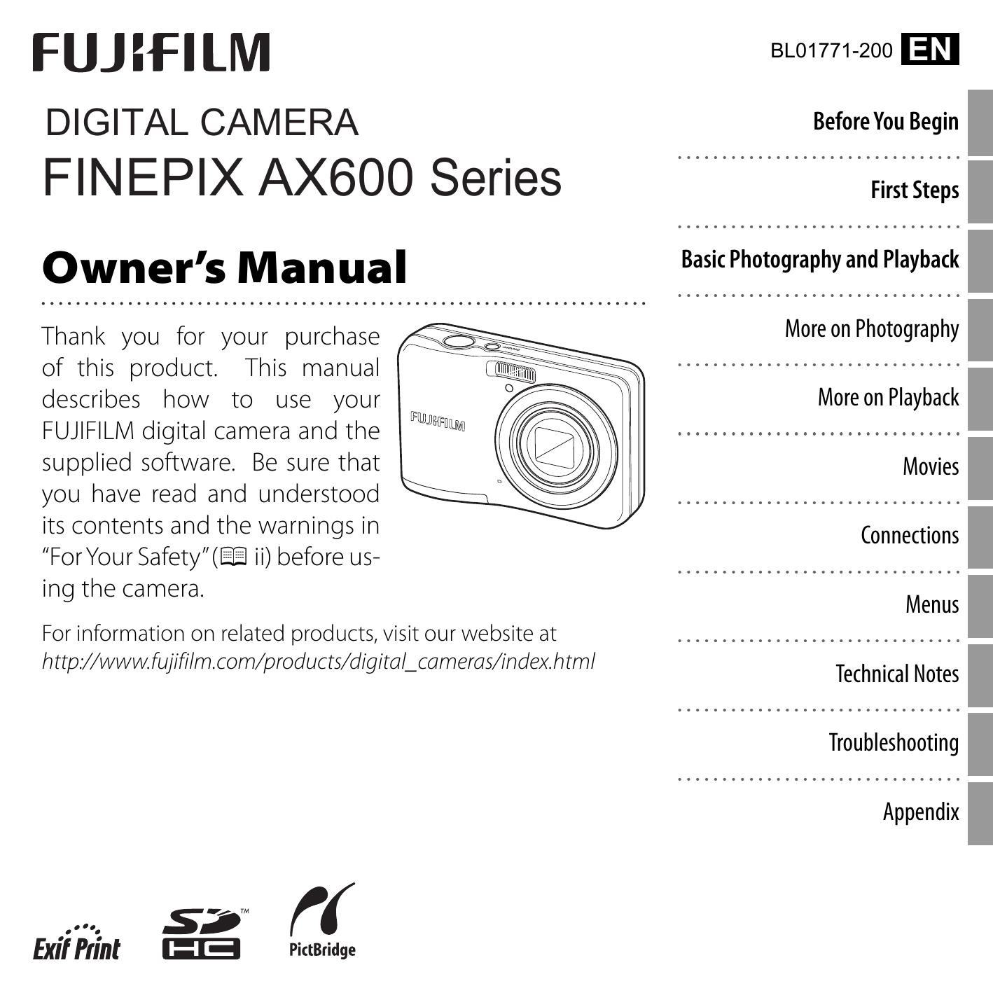 FujiFilm 16277992-3-KIT Digital Camera User Manual