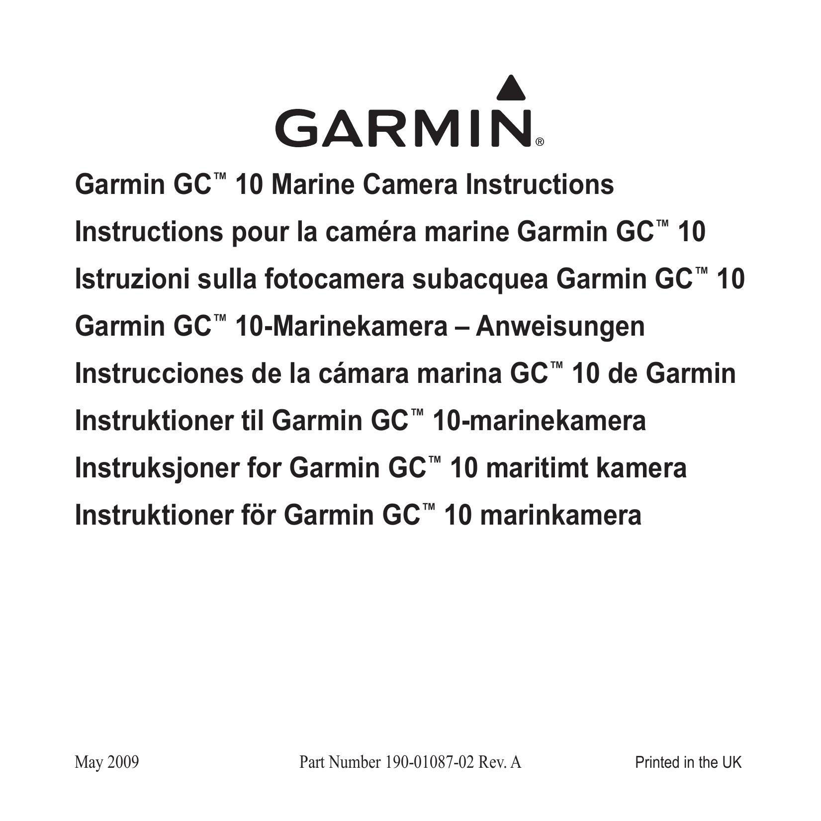 Garmin GC 10 Digital Camera User Manual