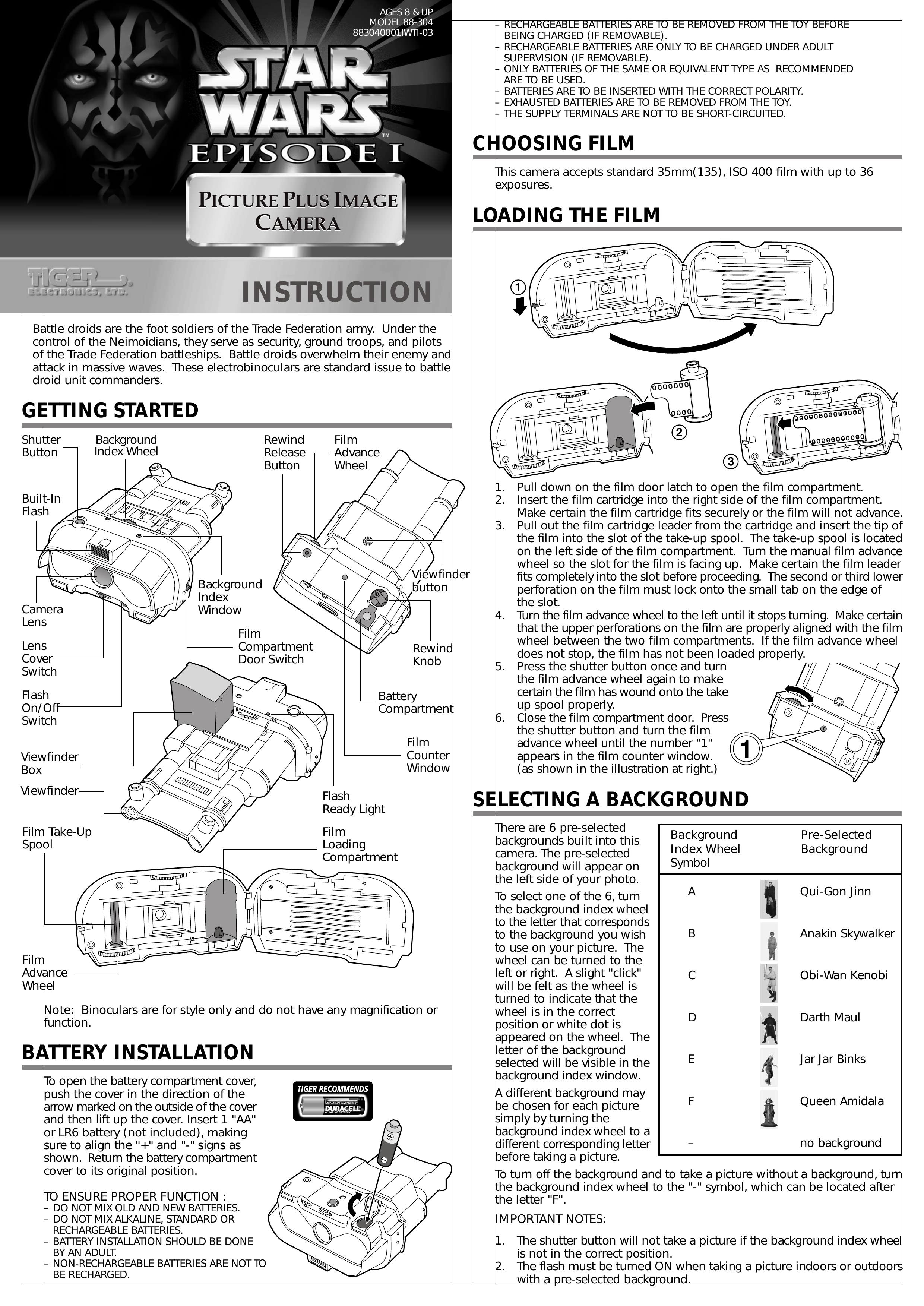 Hasbro 88-304 Digital Camera User Manual