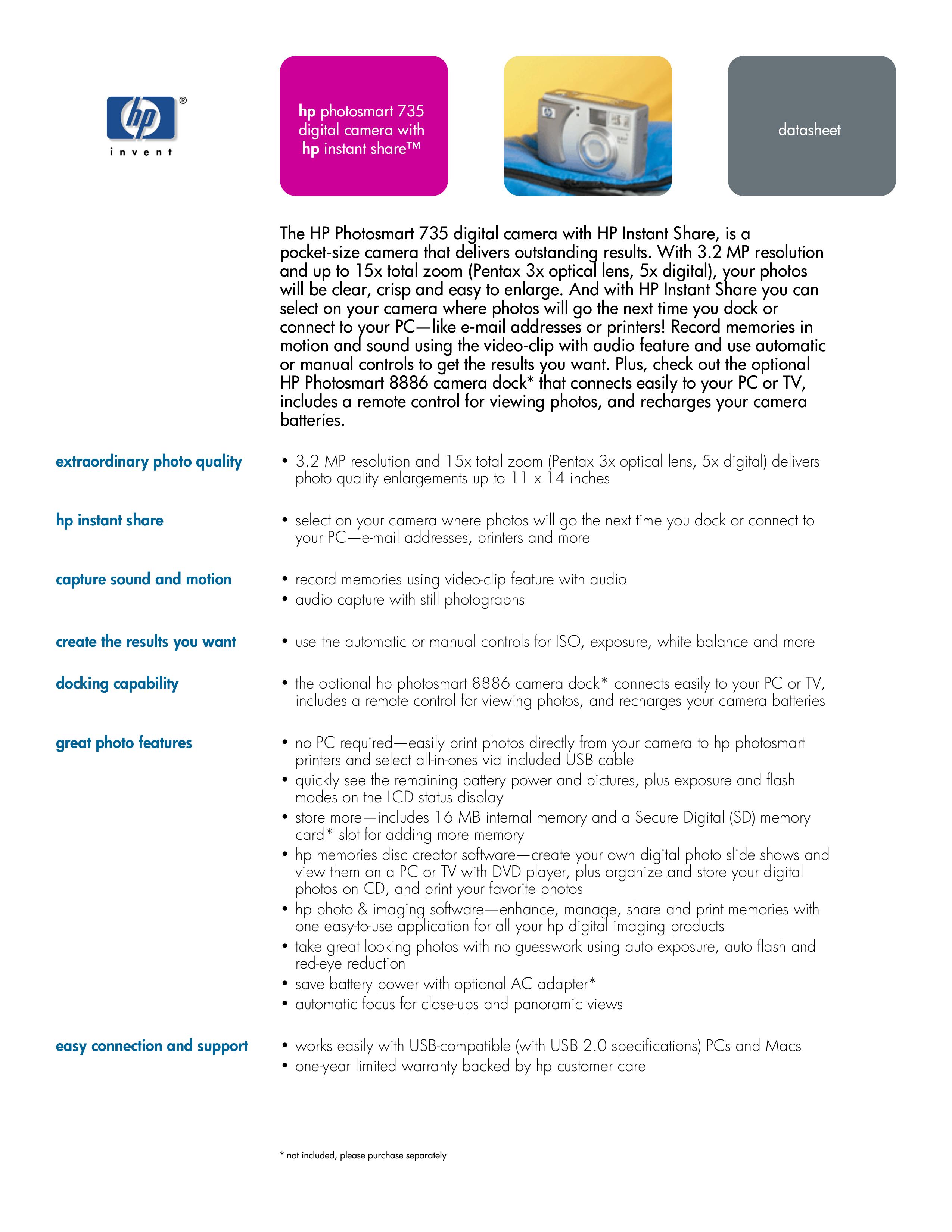 HP (Hewlett-Packard) 735735 Digital Camera User Manual