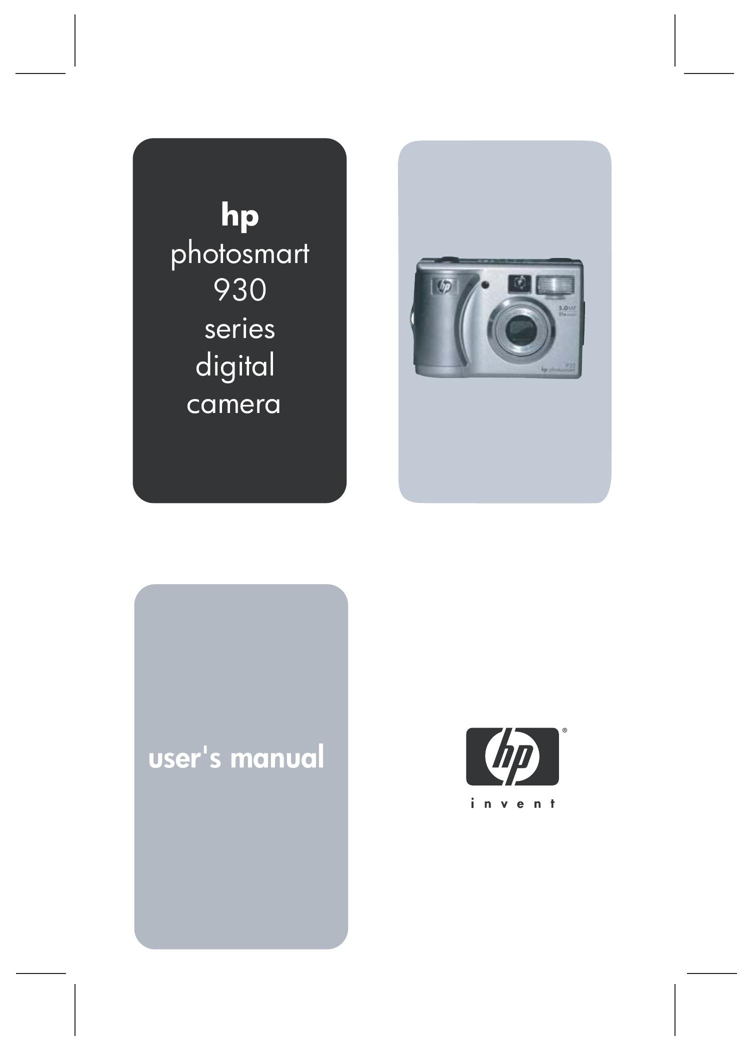 HP (Hewlett-Packard) 930 Series Digital Camera User Manual