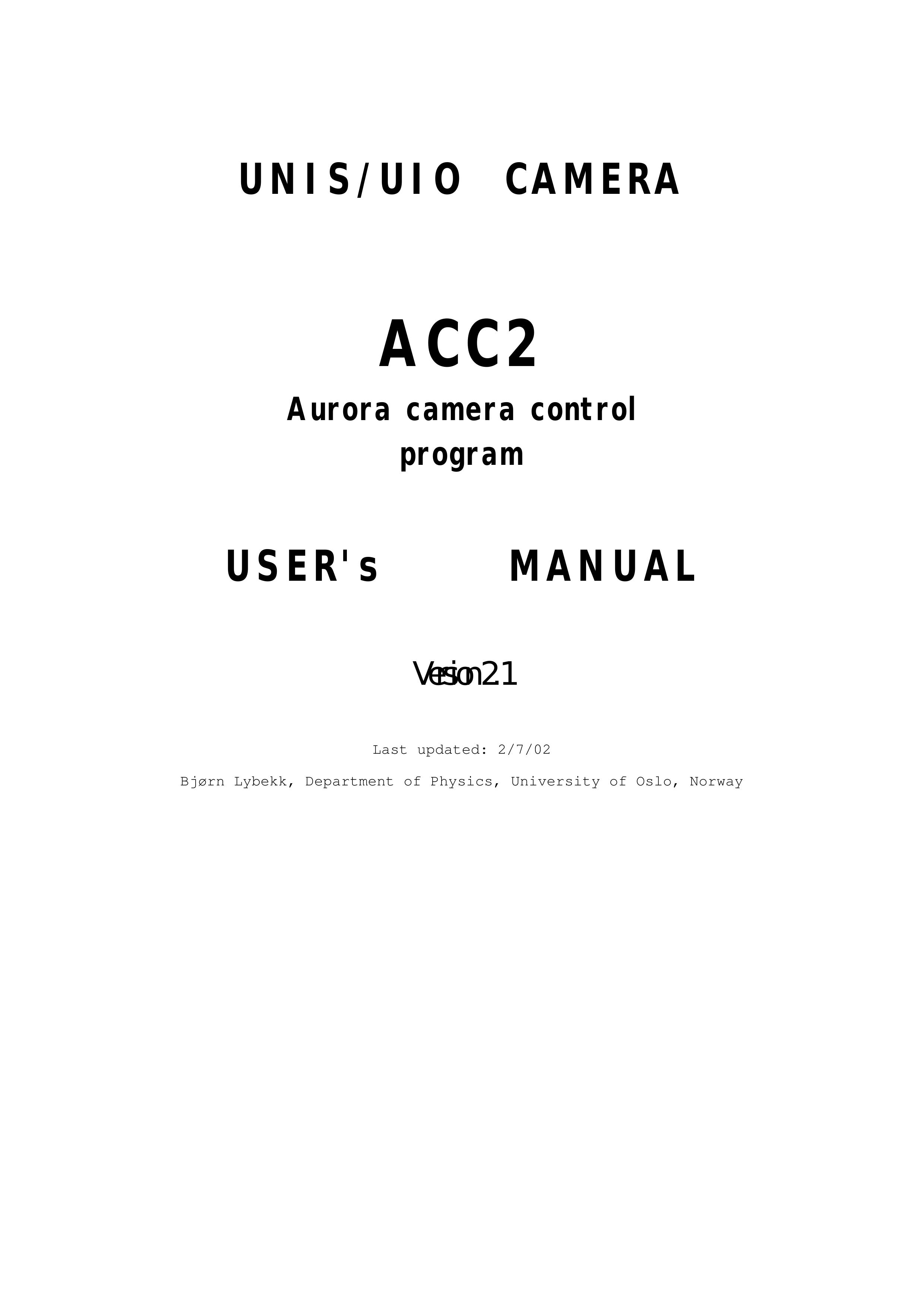 HP (Hewlett-Packard) ACC2 Aurora Digital Camera User Manual