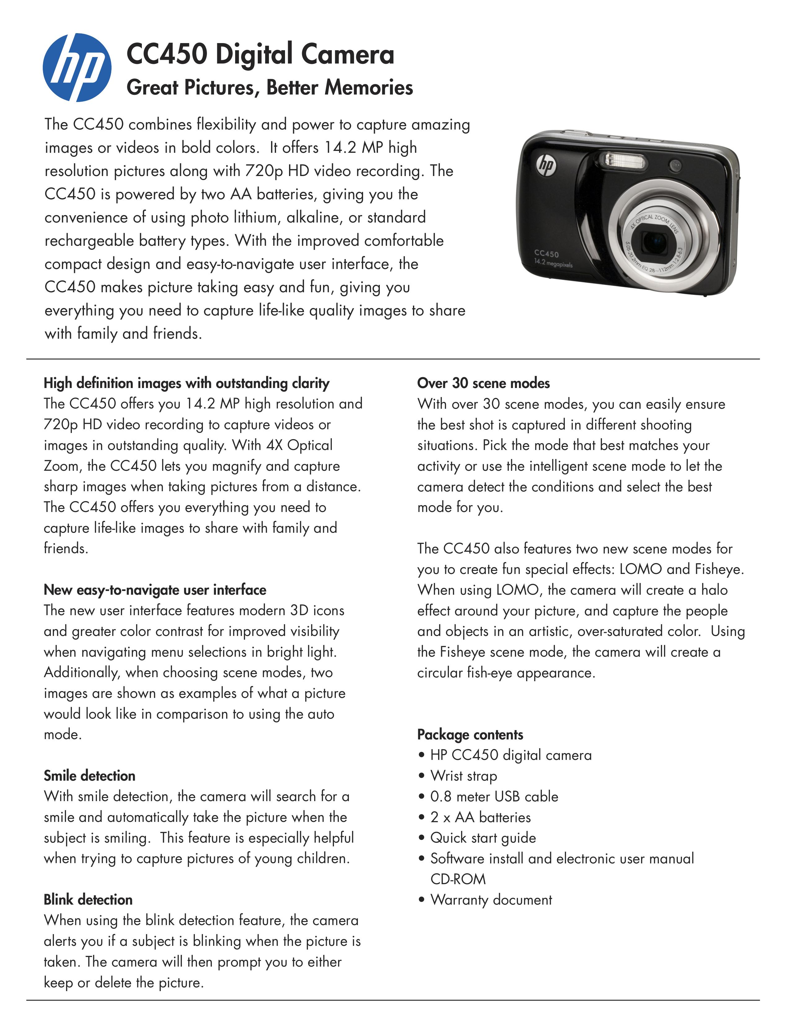 HP (Hewlett-Packard) CC450 Digital Camera User Manual