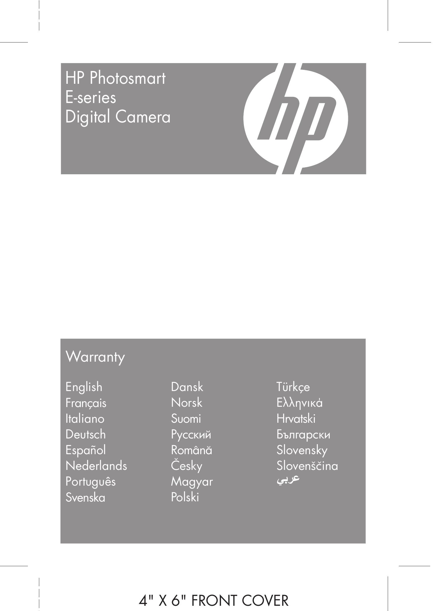 HP (Hewlett-Packard) E-Series Digital Camera User Manual