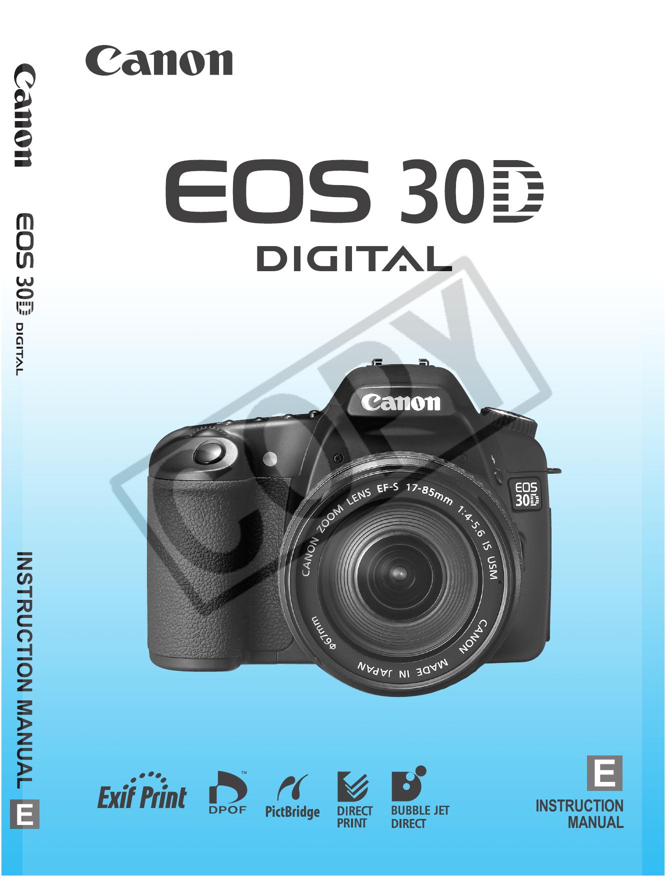 HP (Hewlett-Packard) EOS 30D Digital Camera User Manual