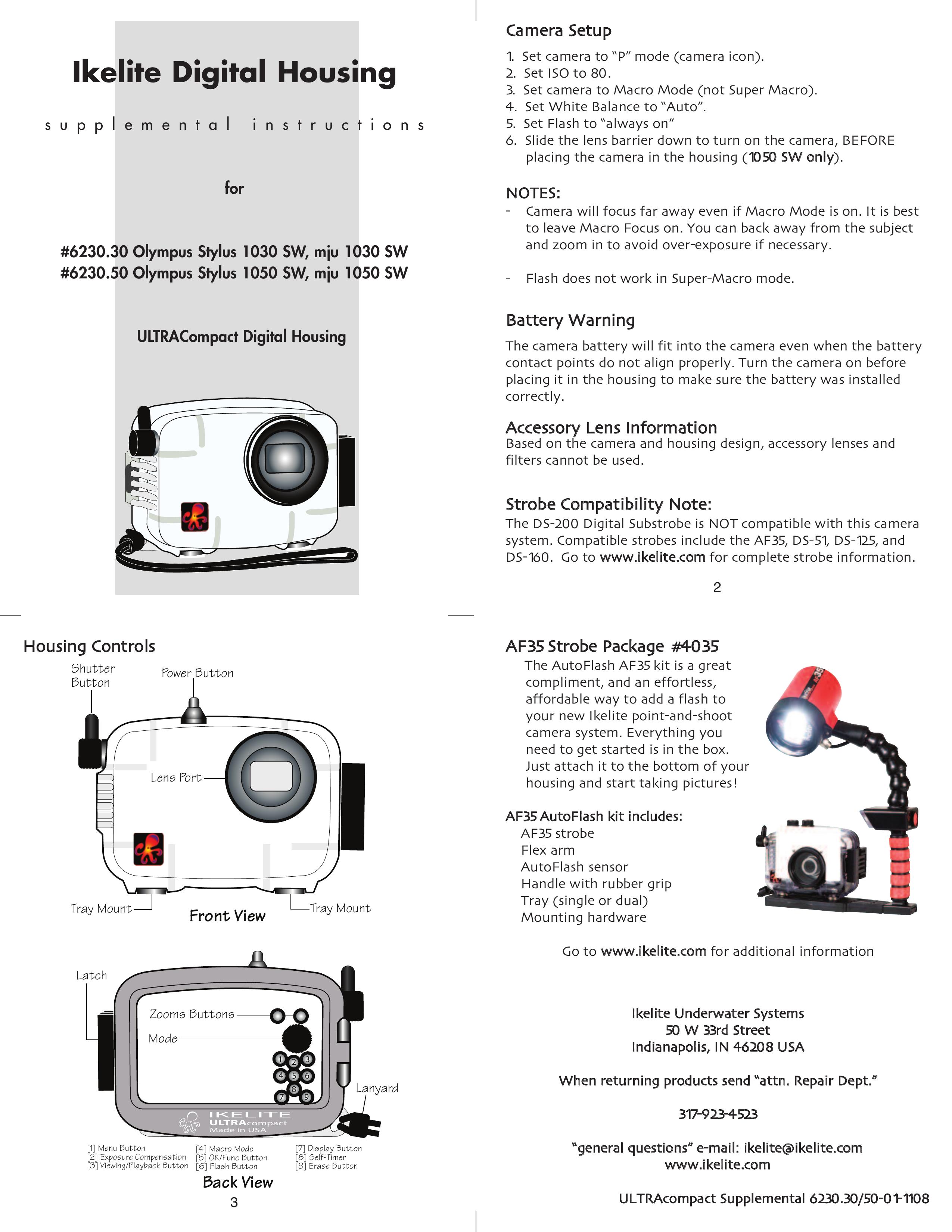 Ikelite 1030 SW Digital Camera User Manual