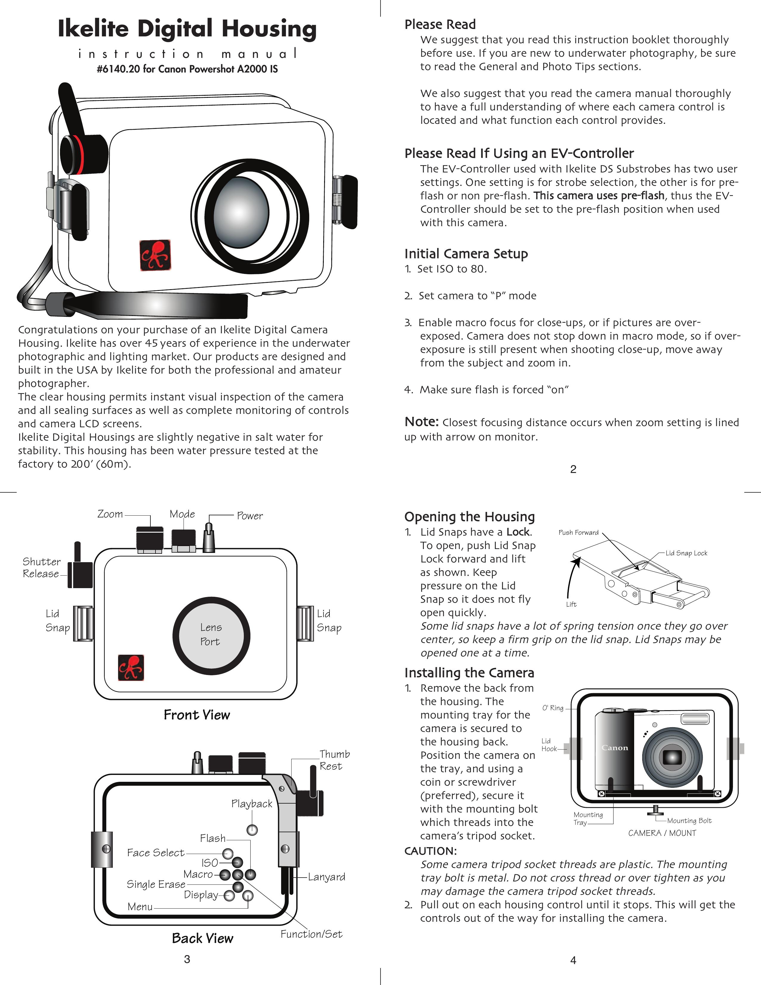 Ikelite A2000 IS Digital Camera User Manual