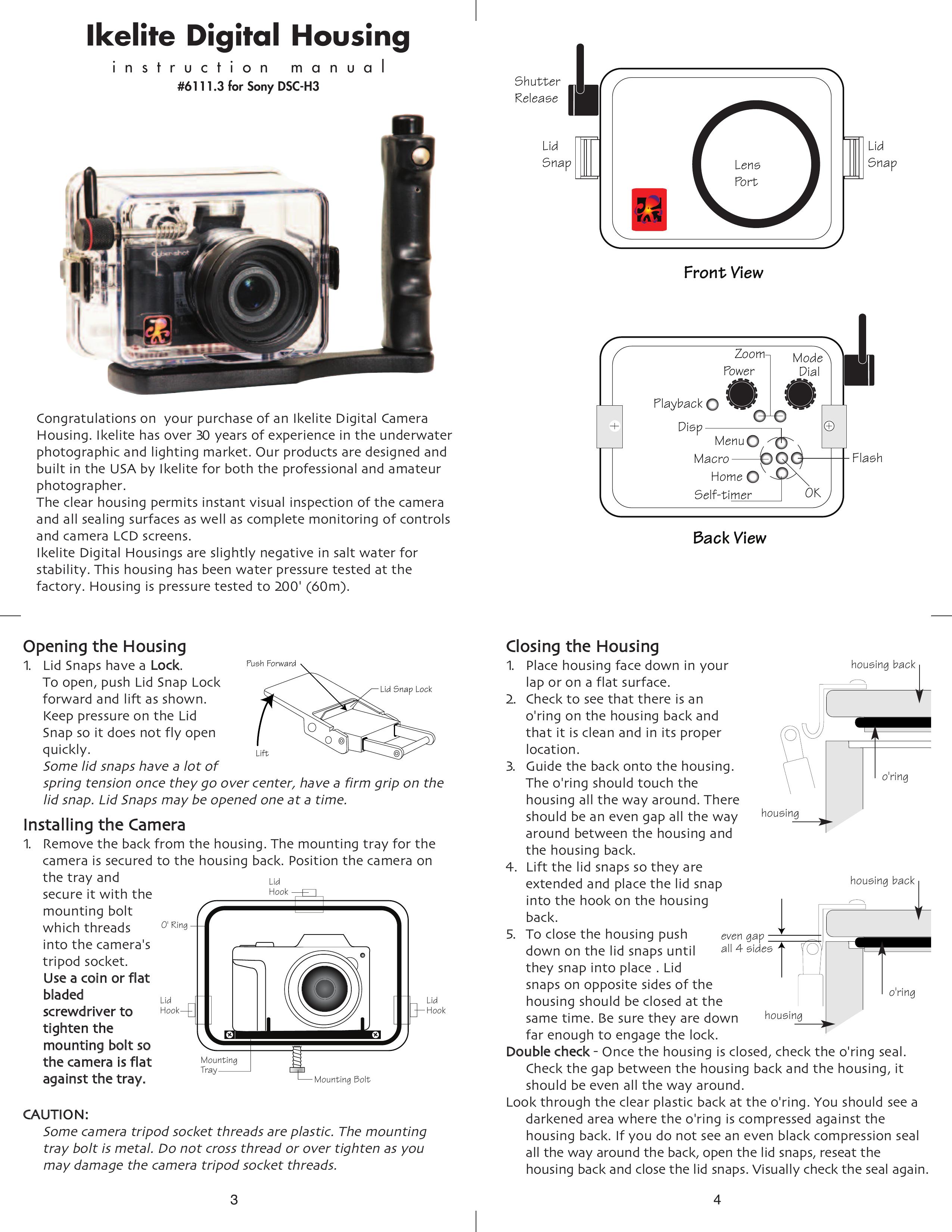 Ikelite DSC-H3 Digital Camera User Manual